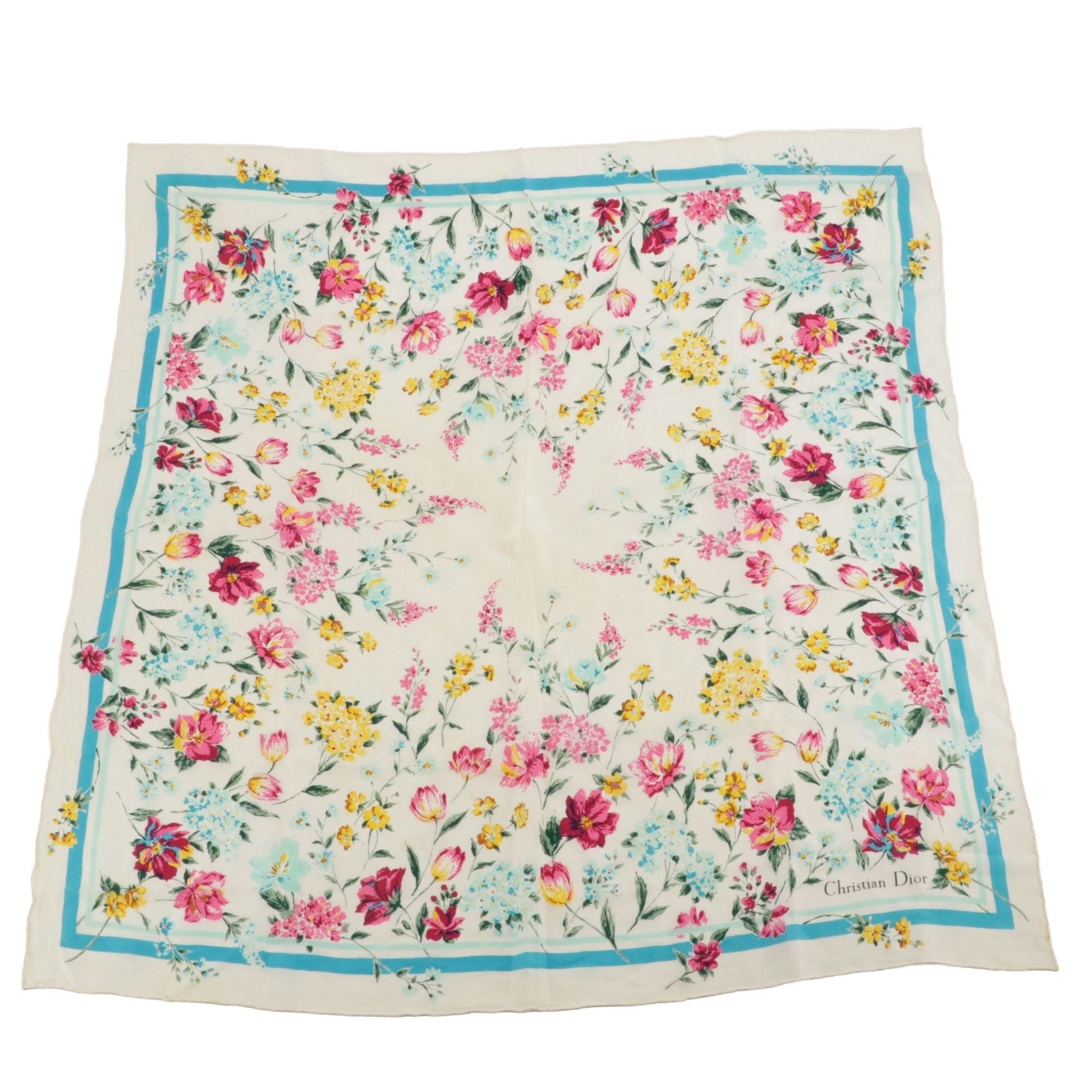 Christian Dior Écharpes Floral Print Silk Scarf