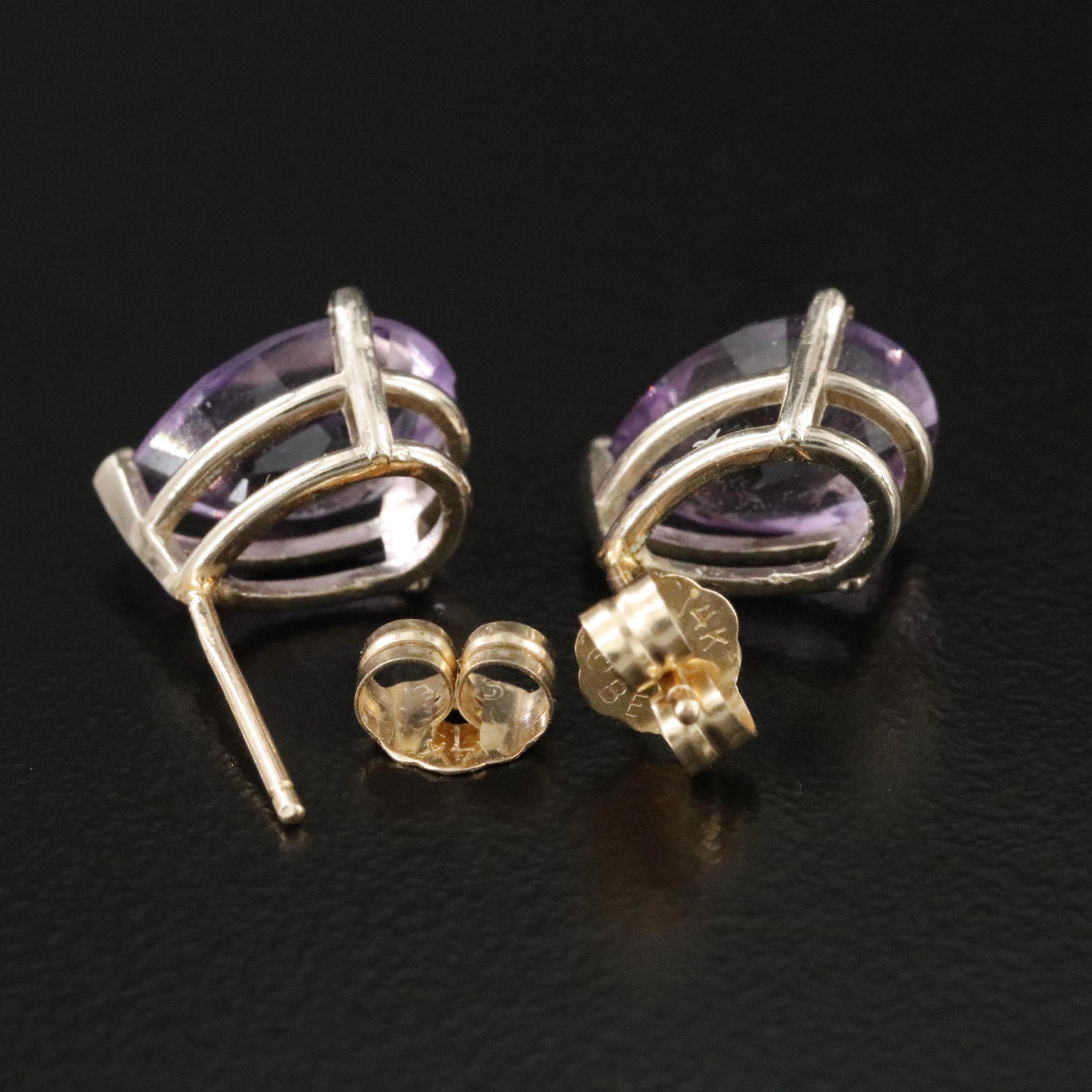 14K Amethyst Stud Earrings