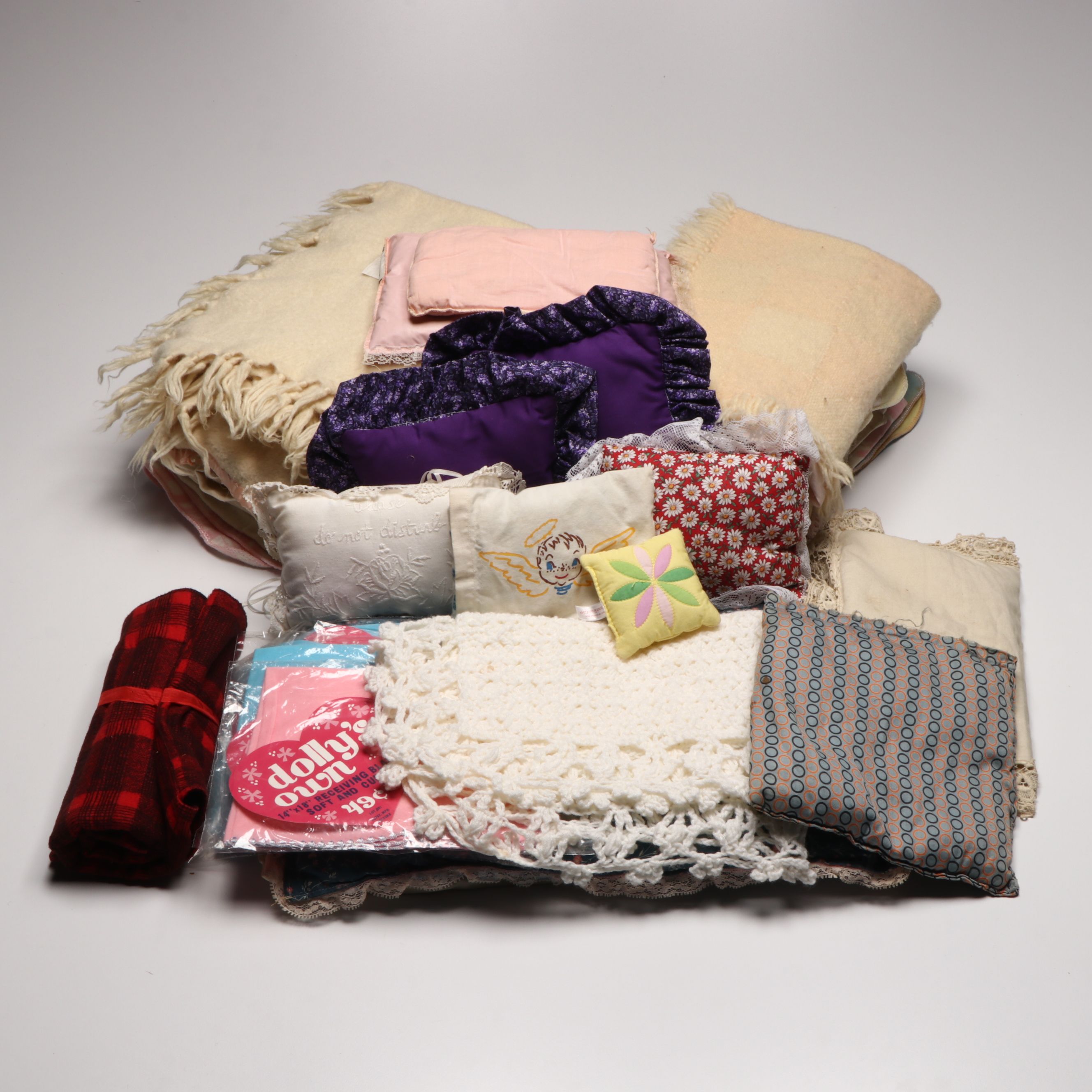 Dolly's Own, American Girl and Other Doll Sized Bedding, Late 20th Century