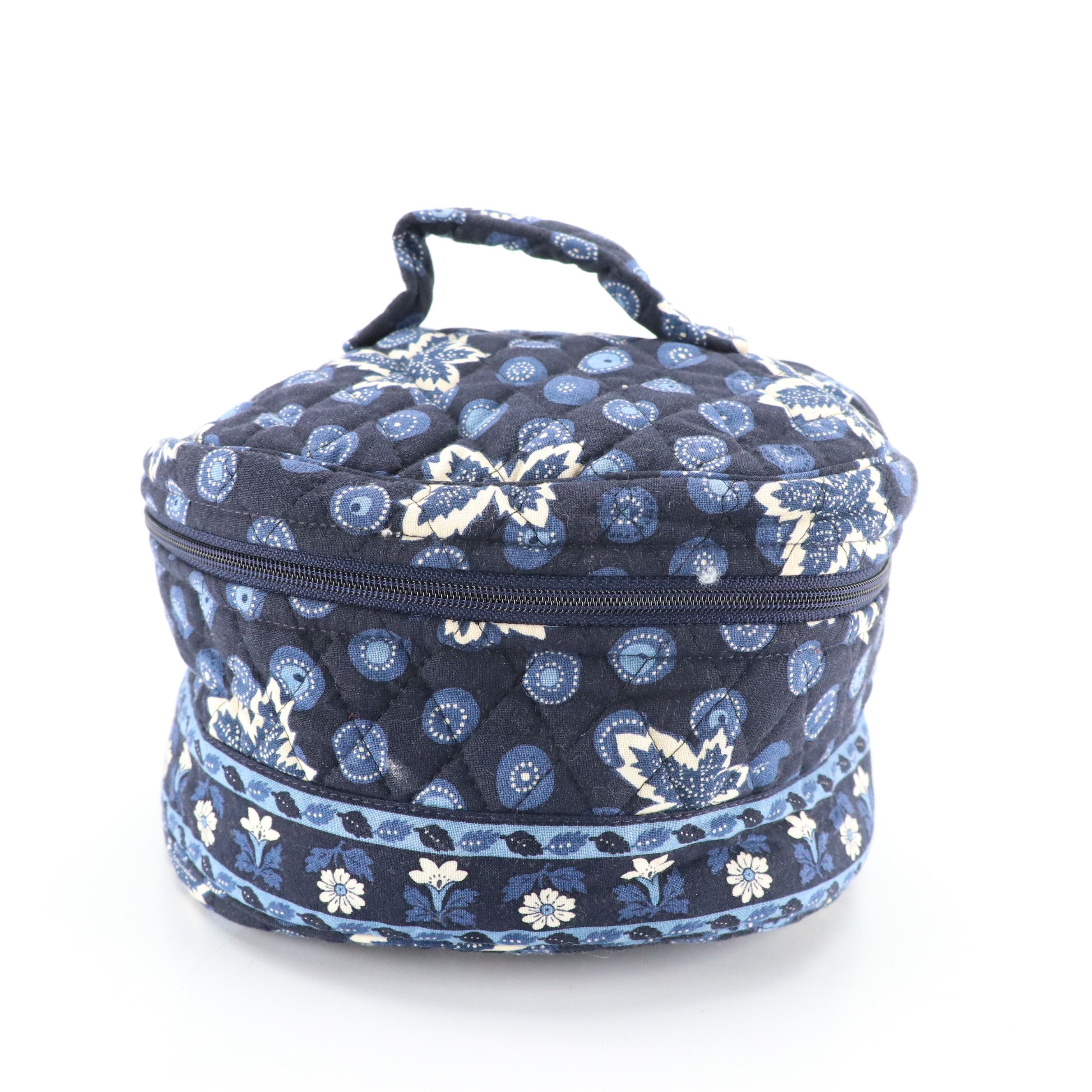 Vera Bradley Blue Coin Leaf Pattern Quilted Cotton Travel Bag Collection