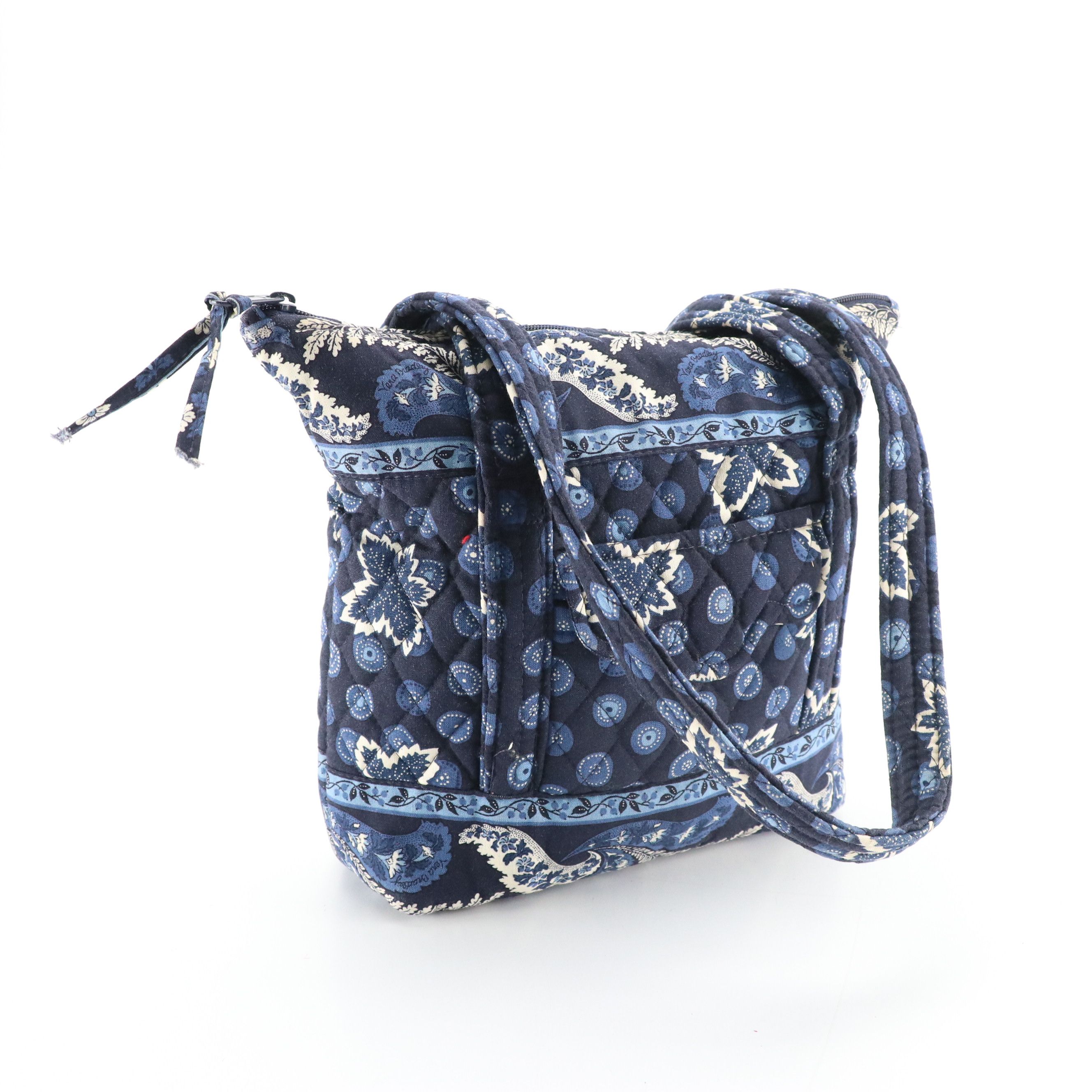 Vera Bradley Blue Coin Leaf Pattern Quilted Cotton Travel Bag Collection