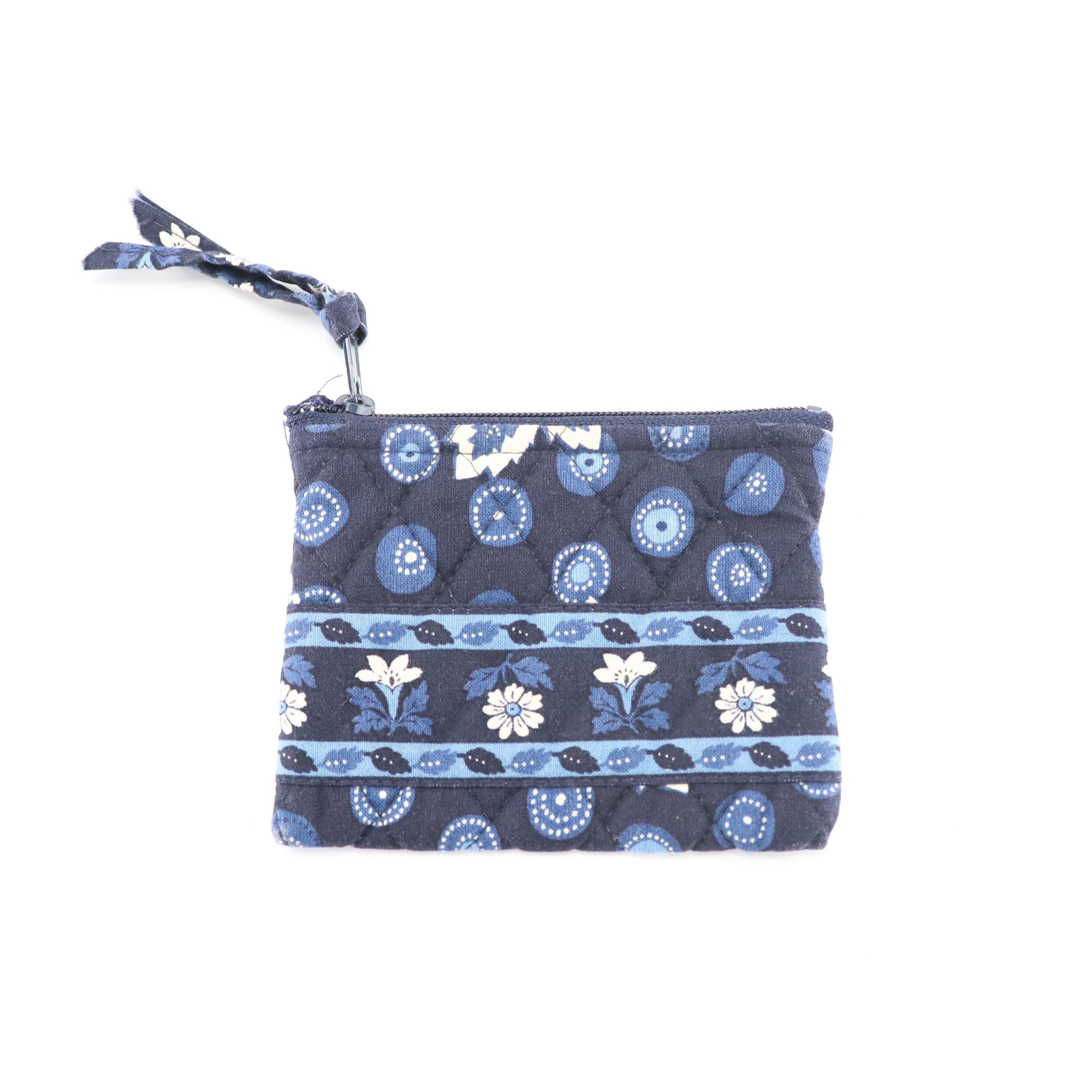 Vera Bradley Blue Coin Leaf Pattern Quilted Cotton Travel Bag Collection