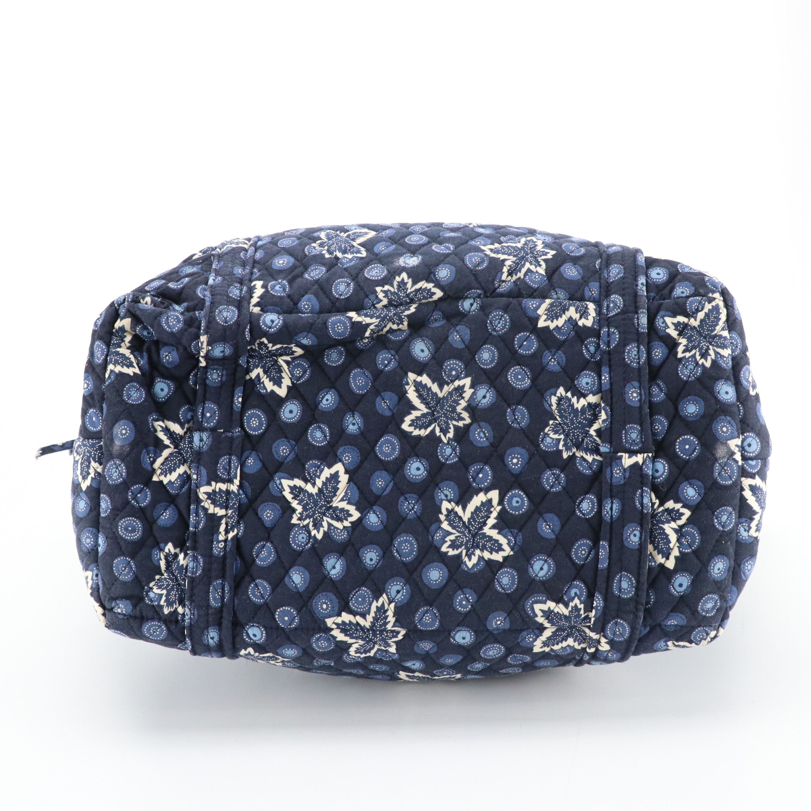 Vera Bradley Blue Coin Leaf Pattern Quilted Cotton Travel Bag Collection