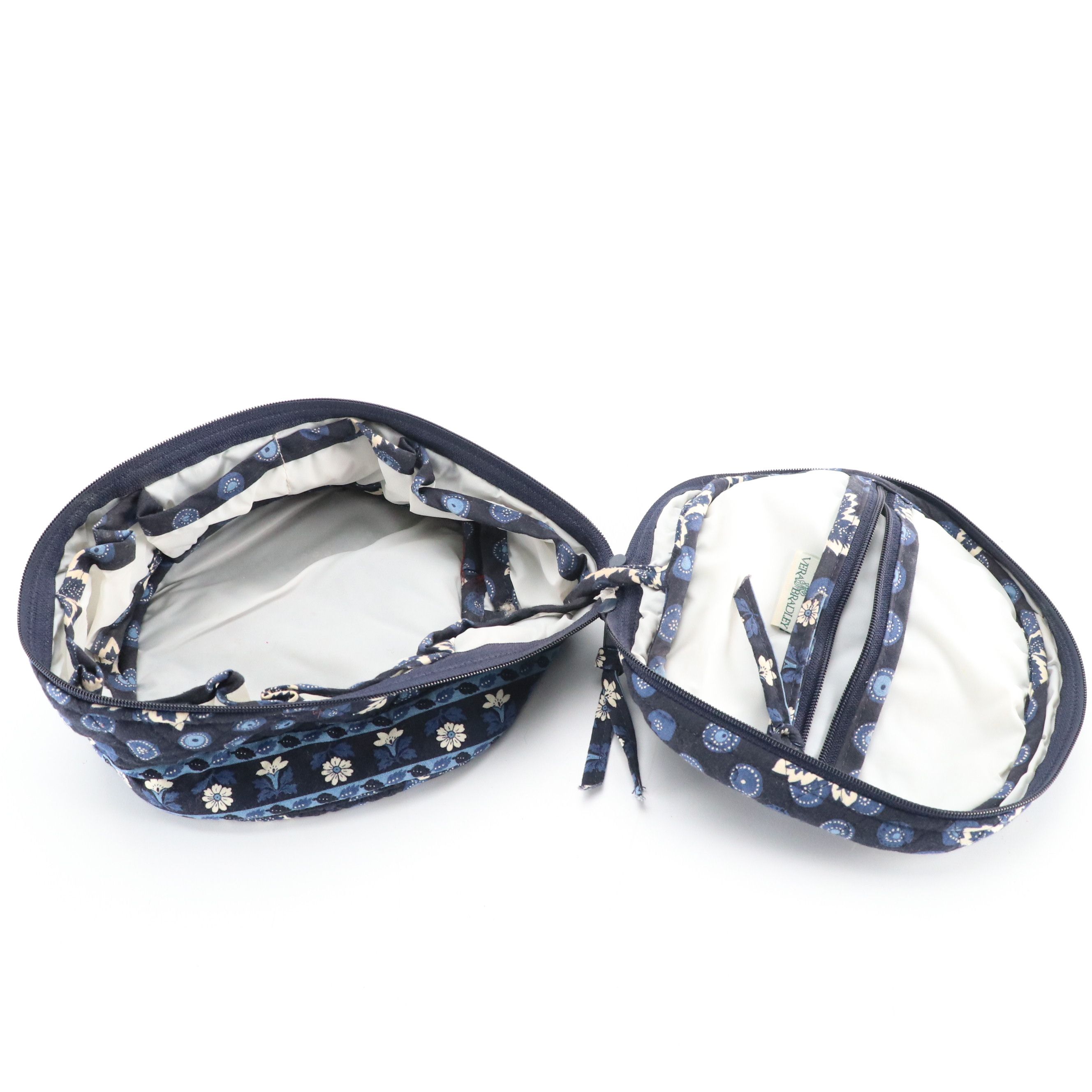 Vera Bradley Blue Coin Leaf Pattern Quilted Cotton Travel Bag Collection