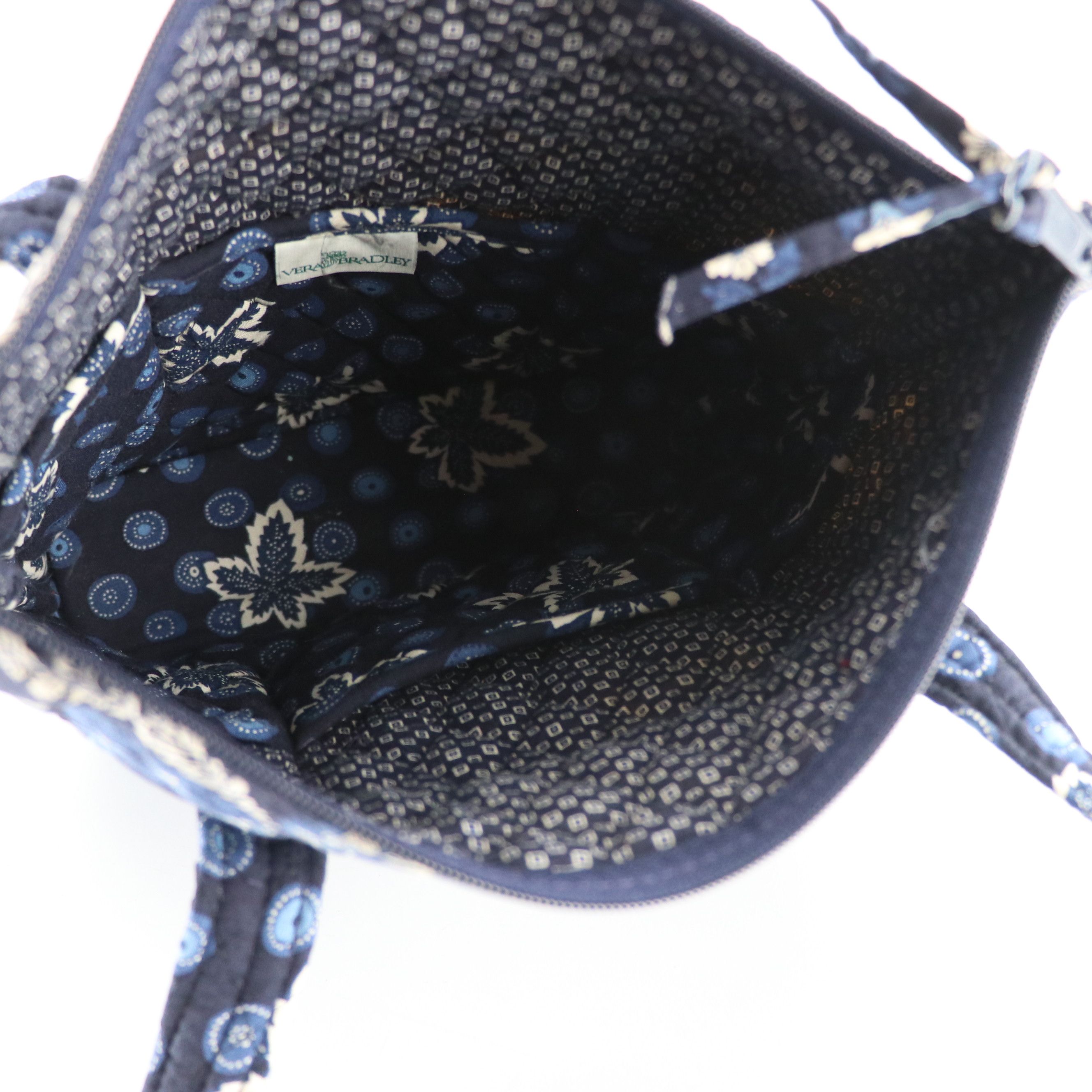 Vera Bradley Blue Coin Leaf Pattern Quilted Cotton Travel Bag Collection