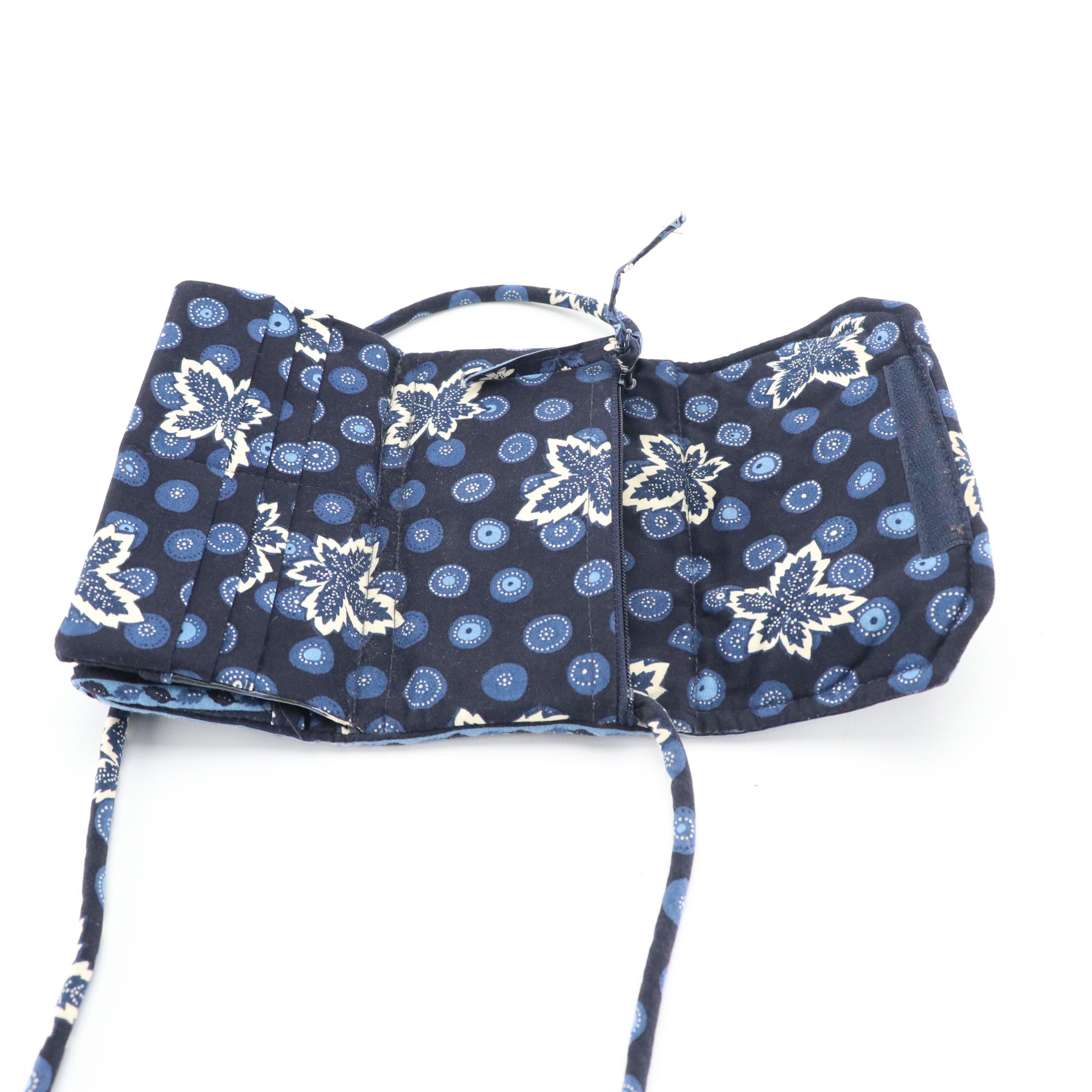 Vera Bradley Blue Coin Leaf Pattern Quilted Cotton Travel Bag Collection