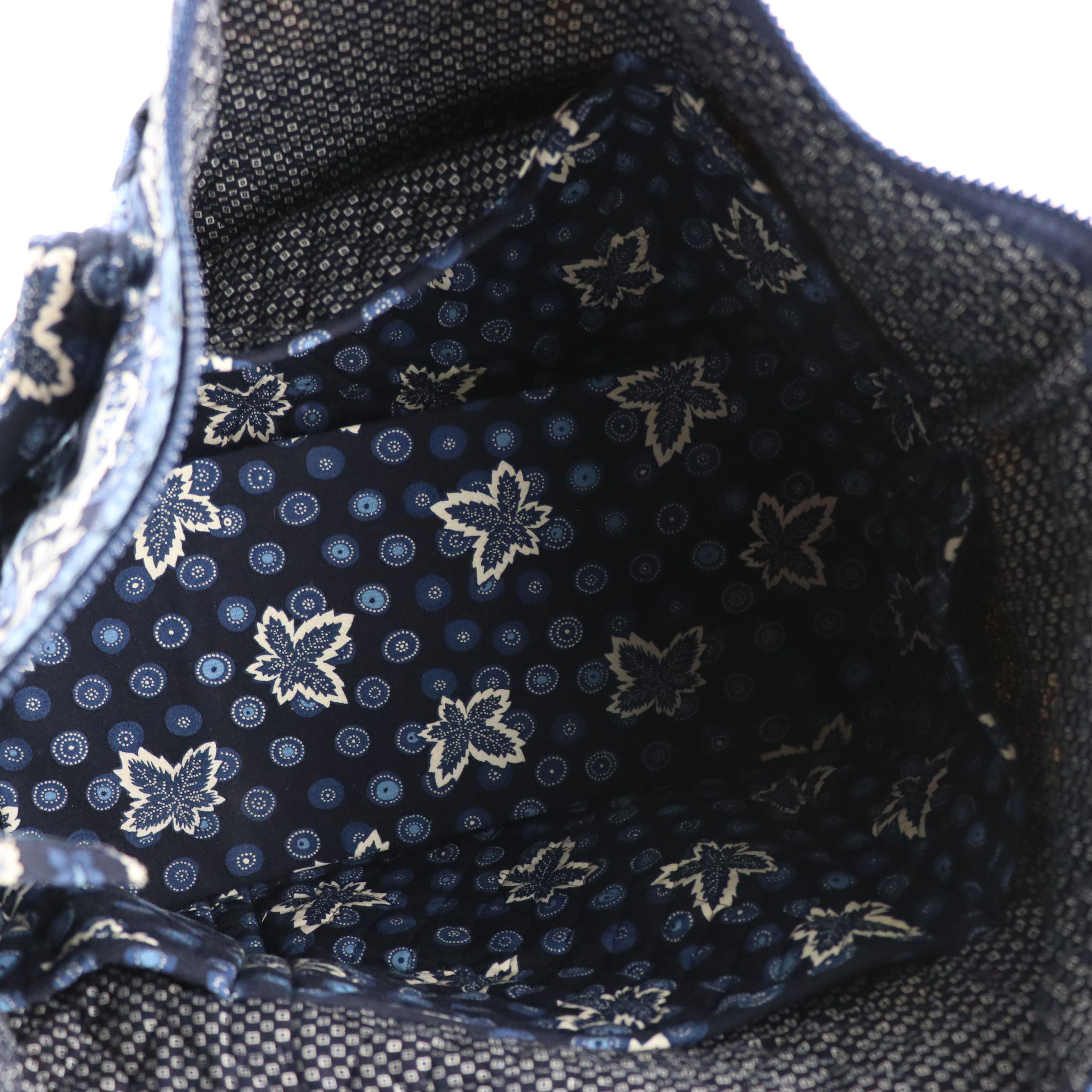 Vera Bradley Blue Coin Leaf Pattern Quilted Cotton Travel Bag Collection