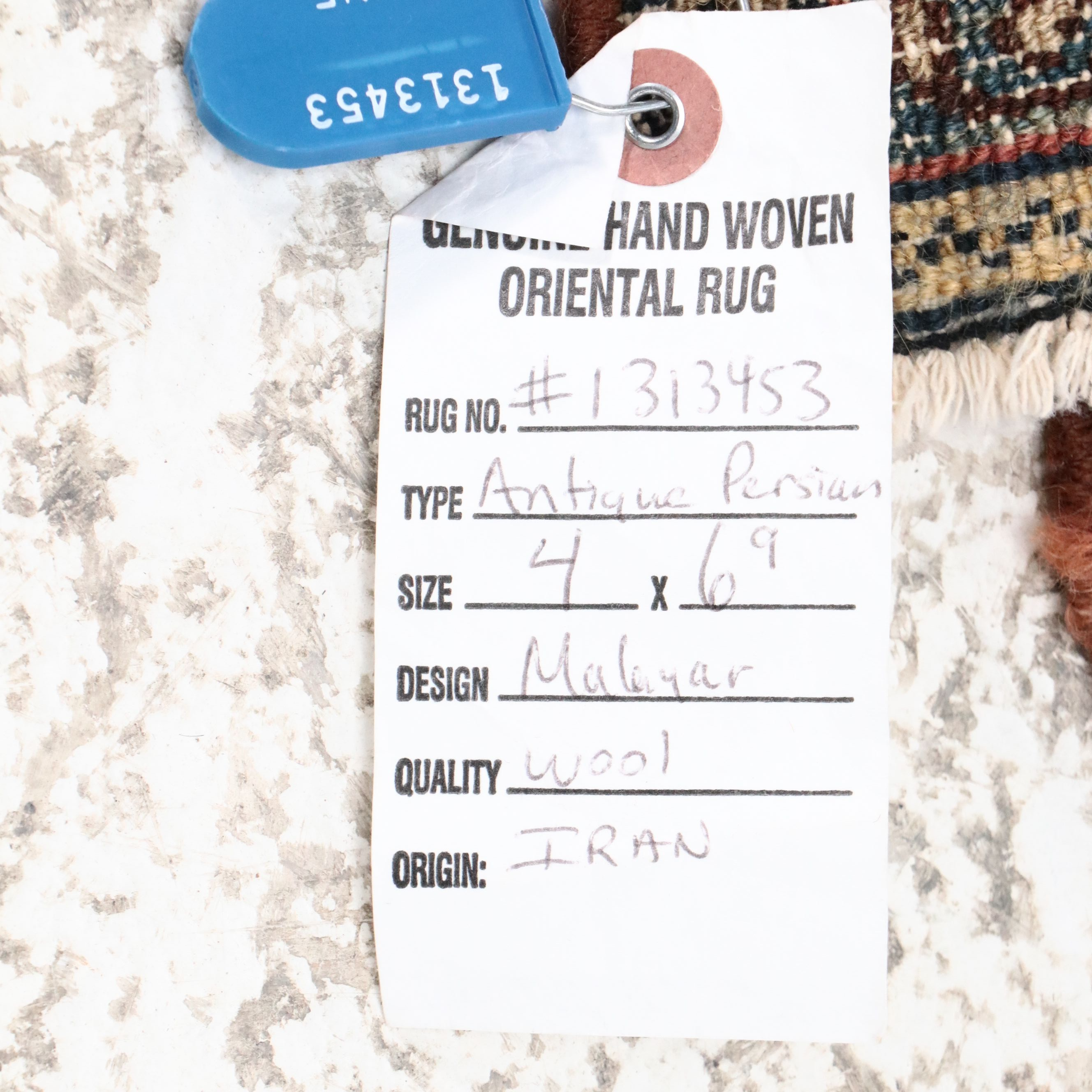 4' x 6'5 Hand-Knotted Persian Malayer Area Rug