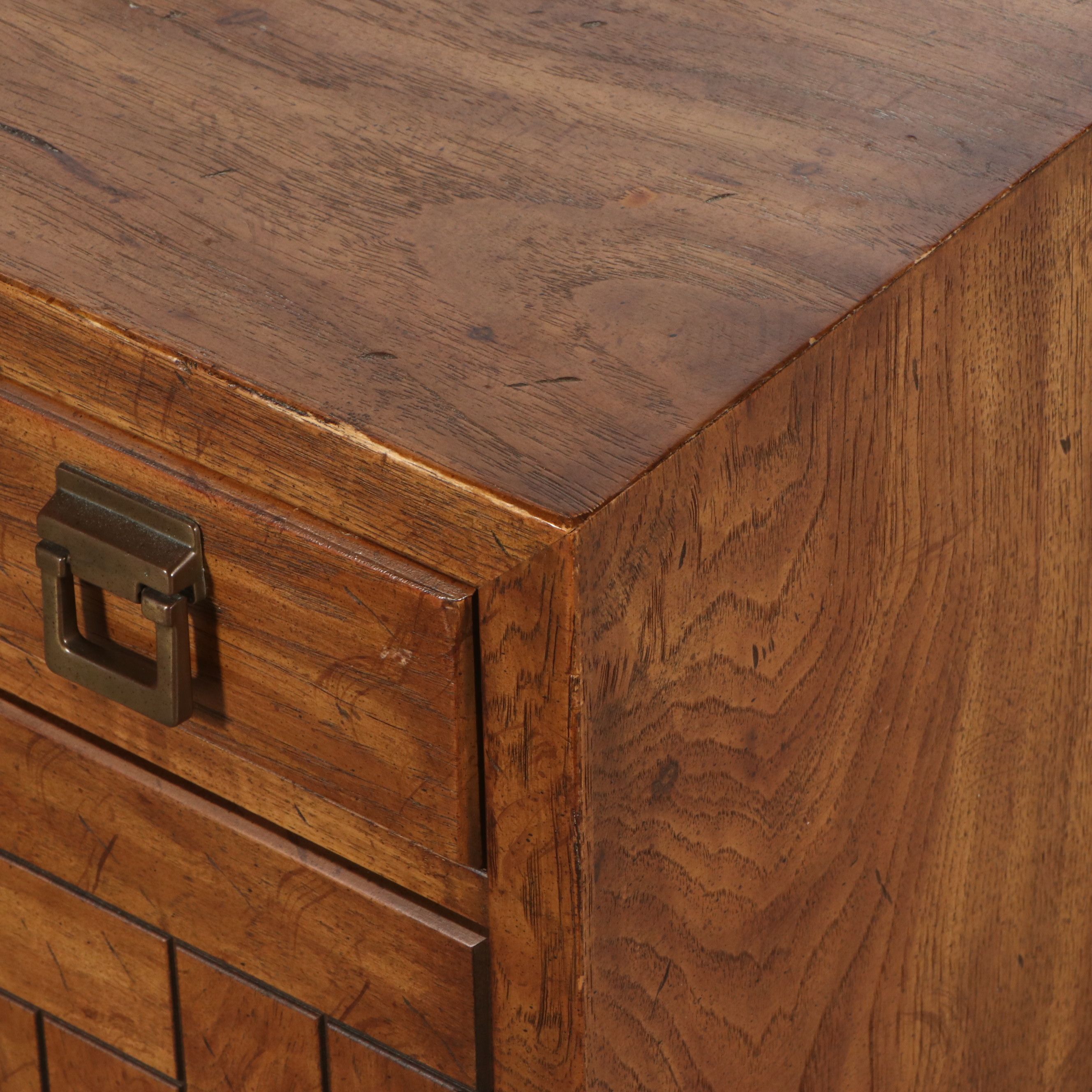 Pair of Drexel Heritage "Woodbriar" Pecan Nightstands, Late 20th Century