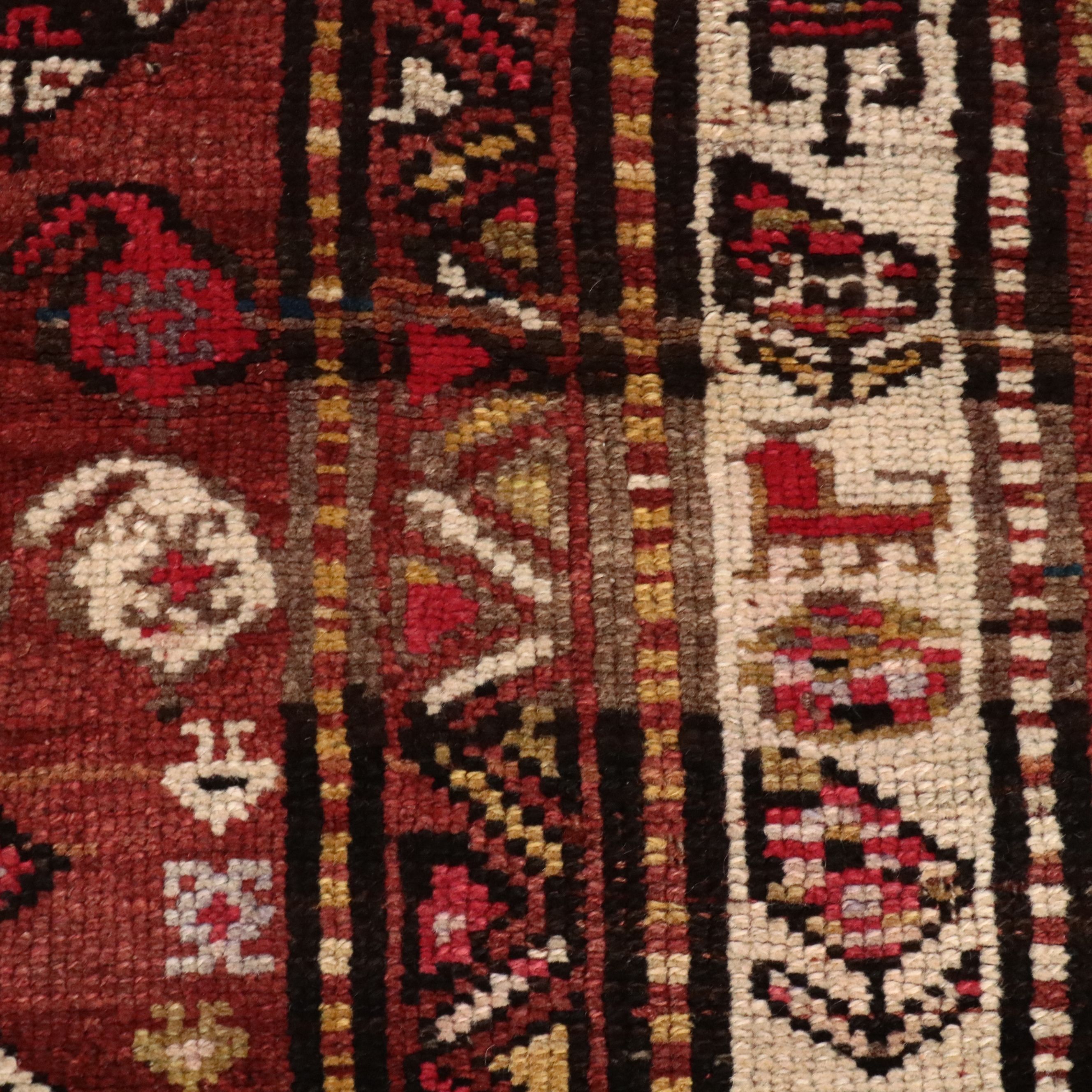 3'9 x 12'9 Hand-Knotted Persian Kurdish Long Rug
