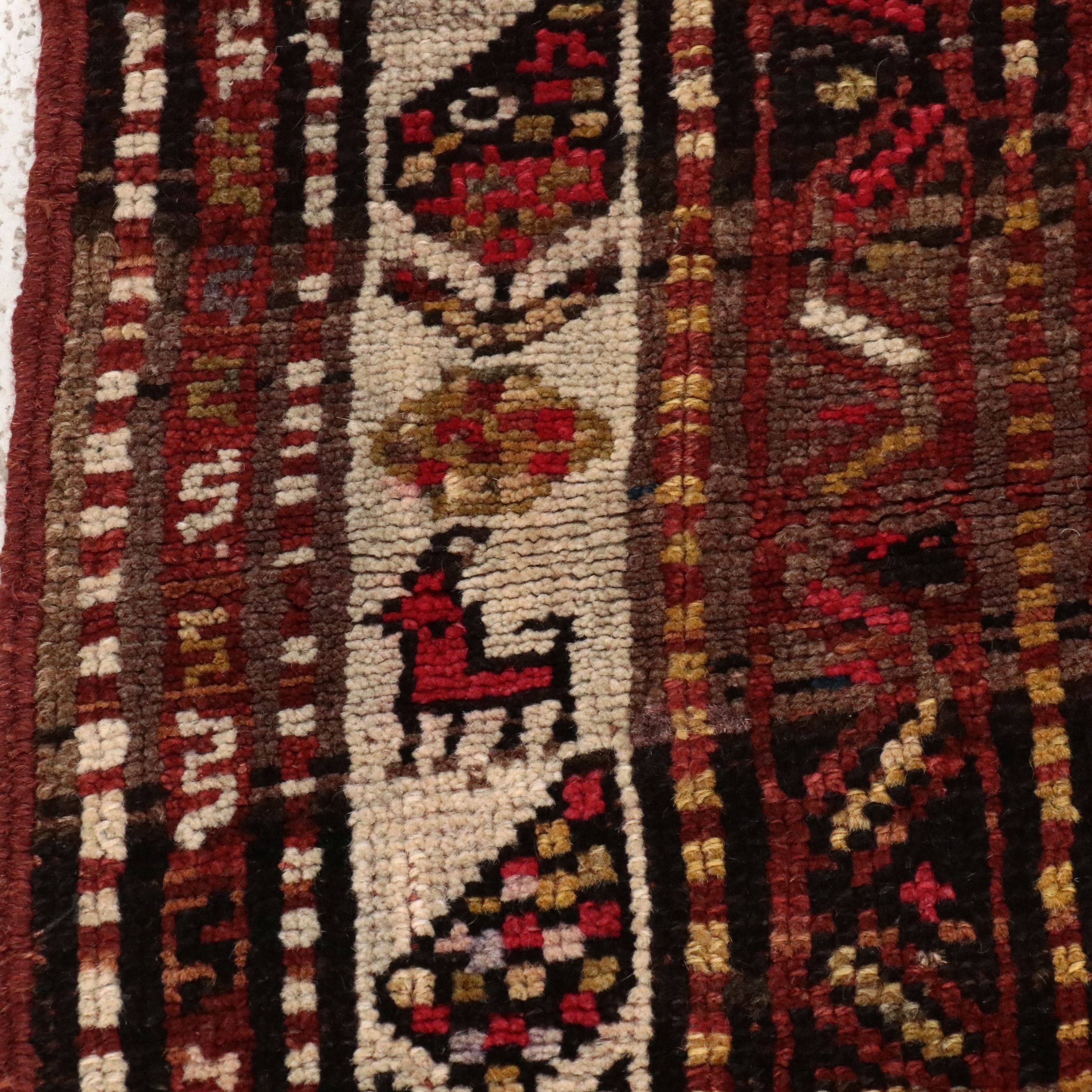3'9 x 12'9 Hand-Knotted Persian Kurdish Long Rug