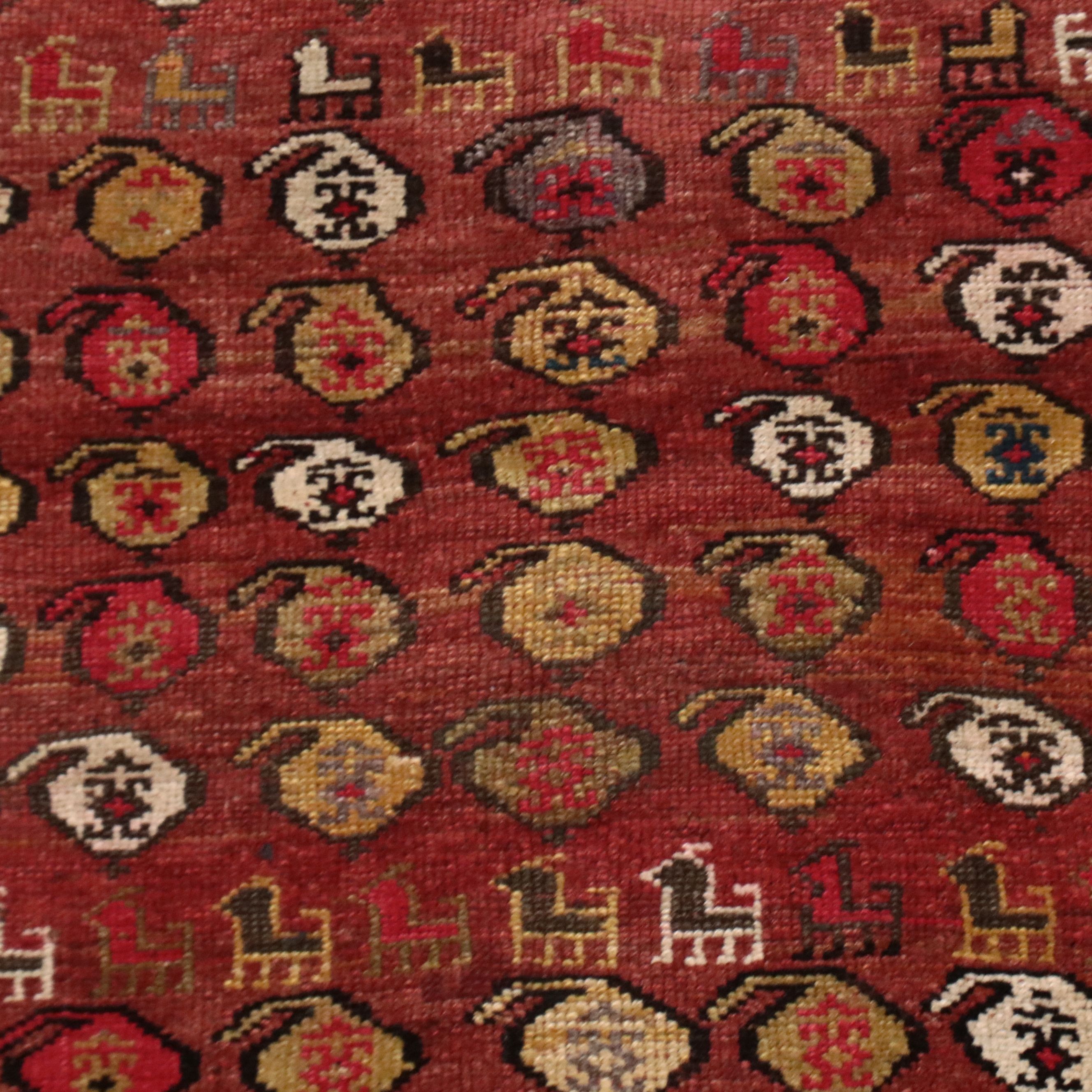 3'9 x 12'9 Hand-Knotted Persian Kurdish Long Rug