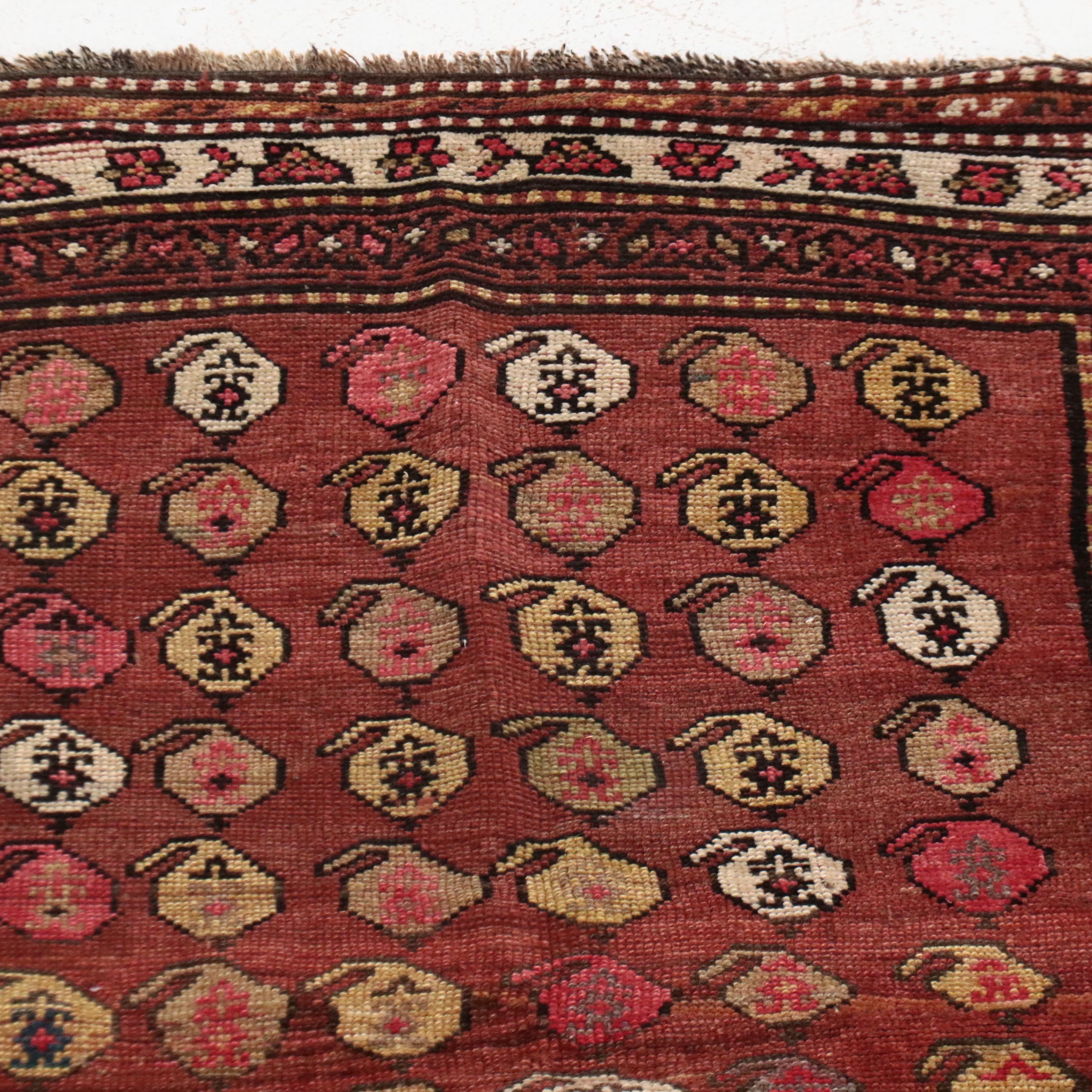 3'9 x 12'9 Hand-Knotted Persian Kurdish Long Rug