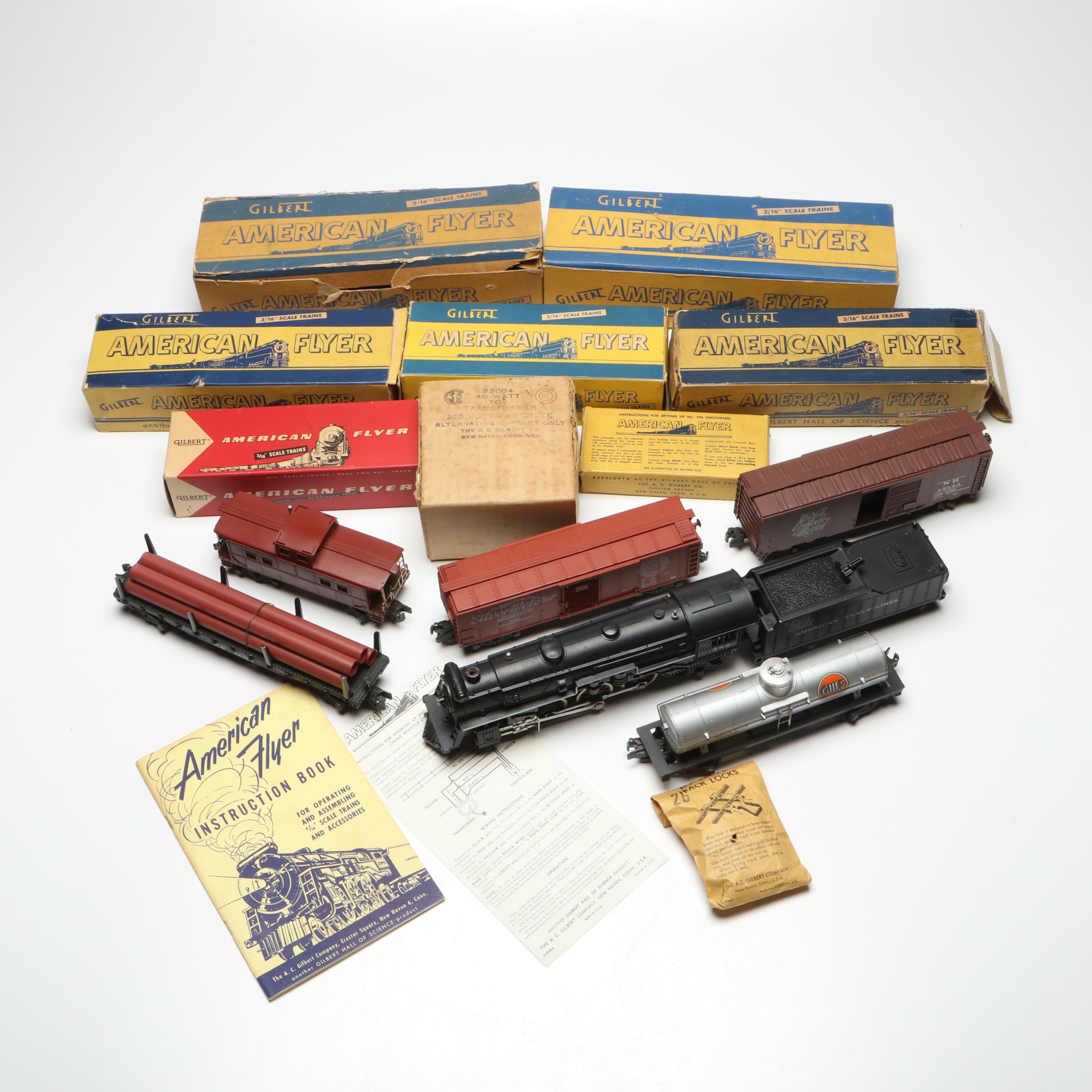 American Flyer Train Cars and Tracks with Transformer and Uncoupler