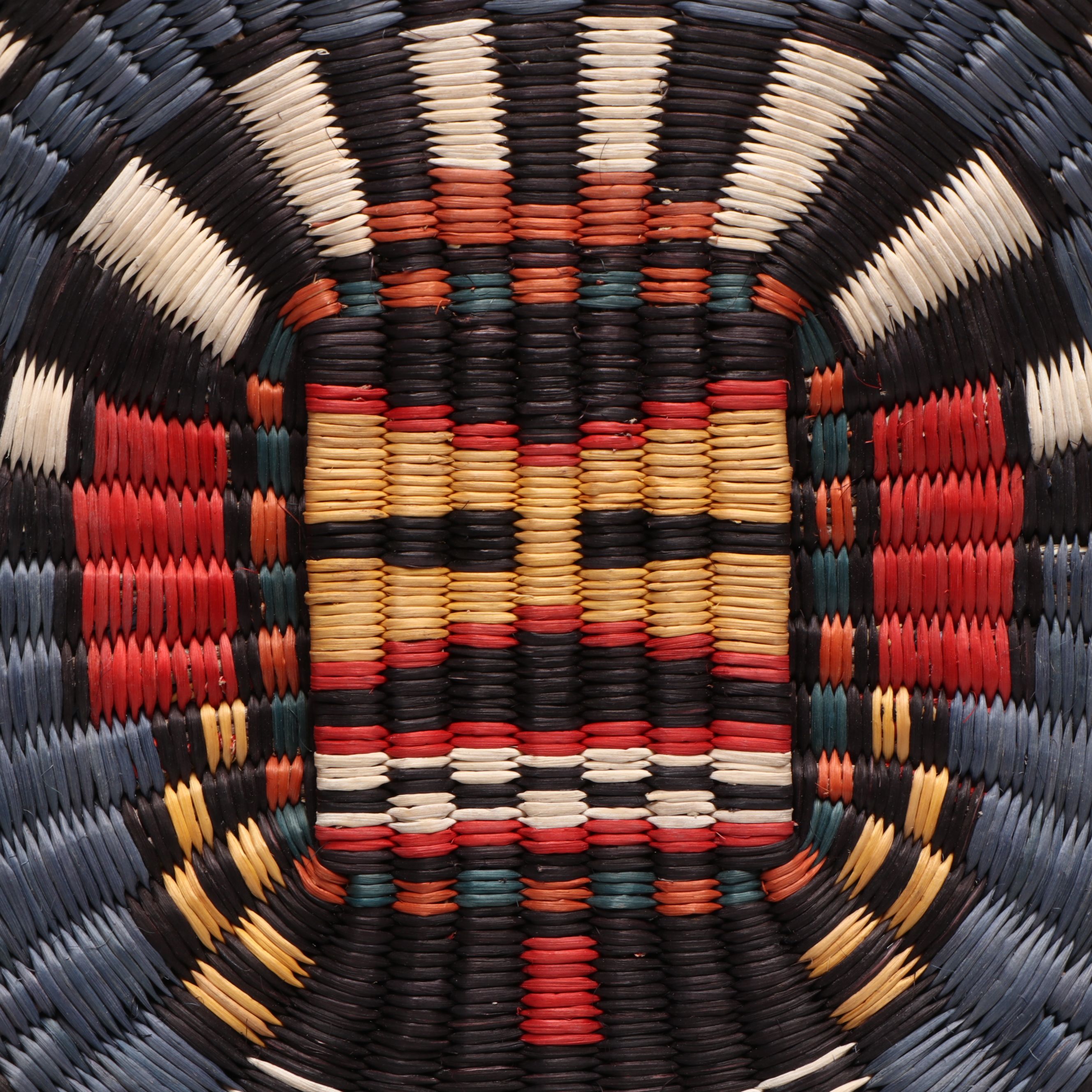 Hopi Third Mesa "Hilili Katsina" Polychrome Siwi and Sivaapi Basketry Plaque