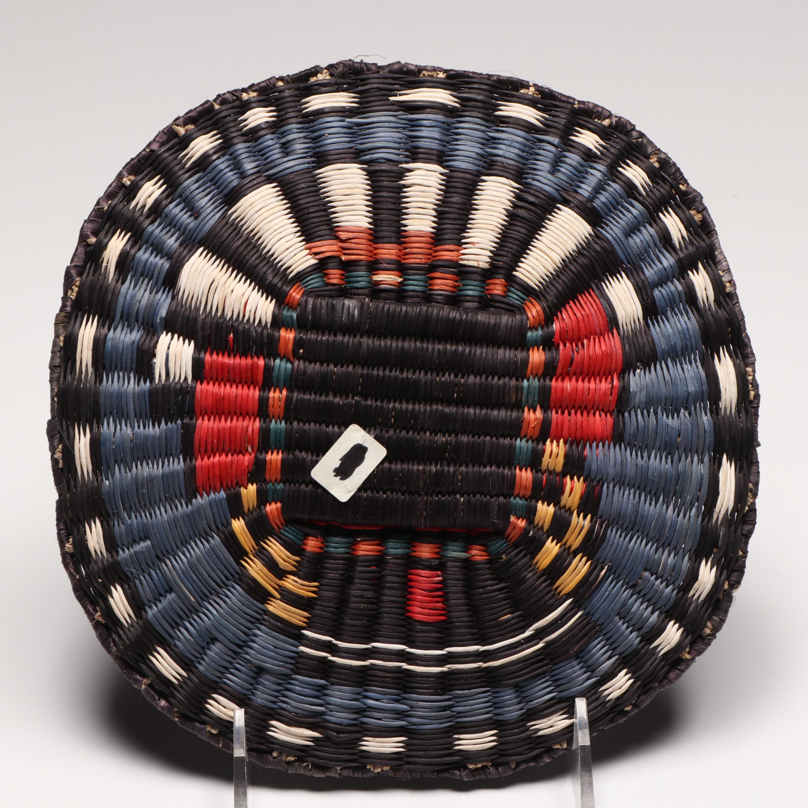 Hopi Third Mesa "Hilili Katsina" Polychrome Siwi and Sivaapi Basketry Plaque