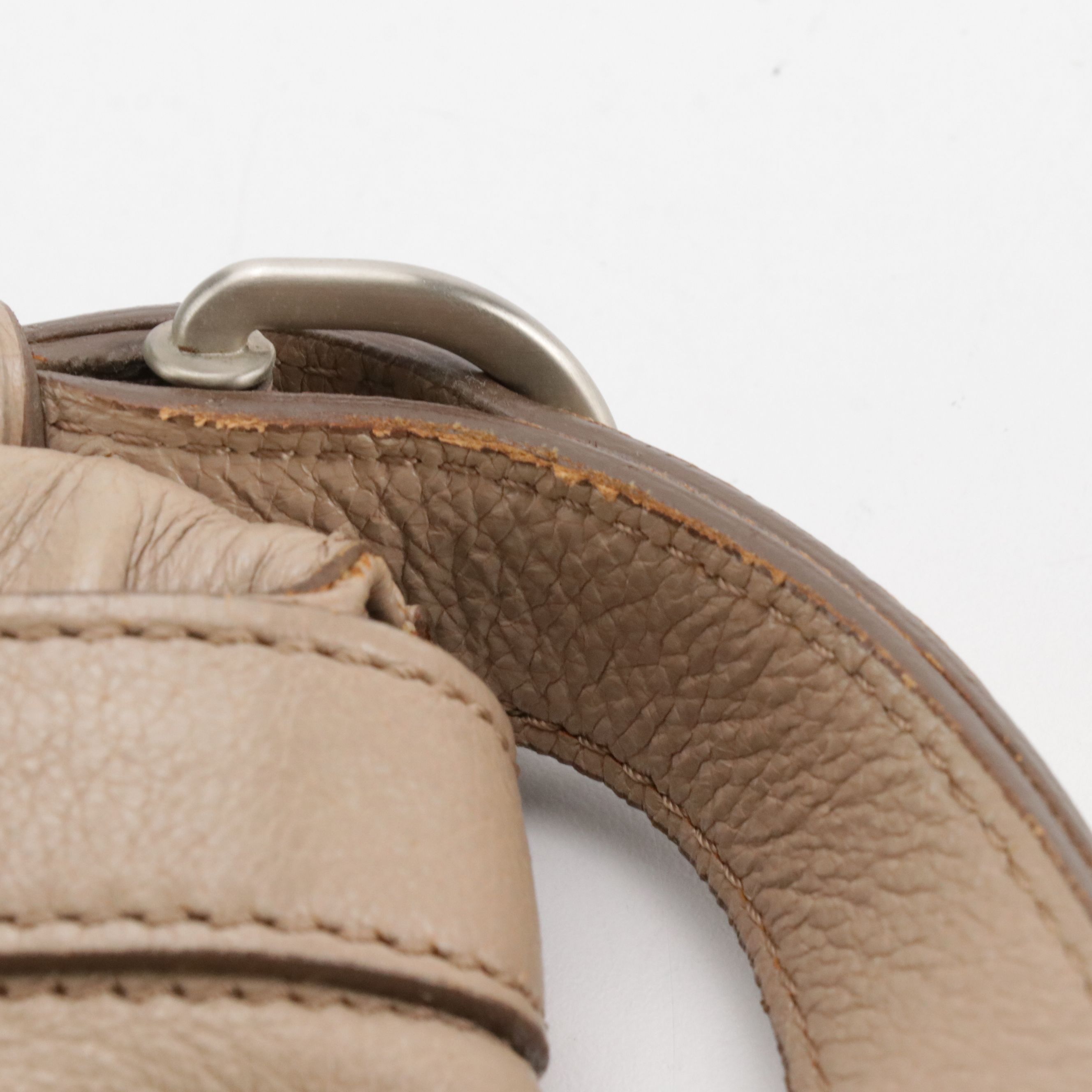 Celine Tassel Flap Shoulder Bag in Sandy Beige Grained Leather