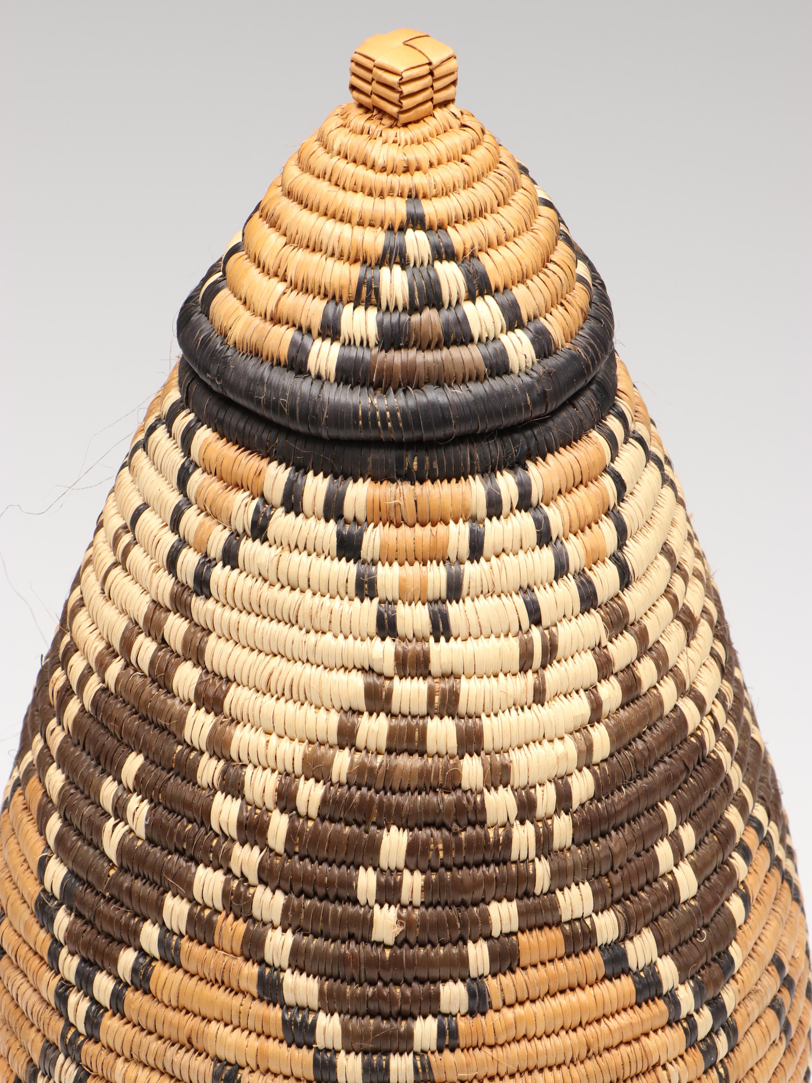 Hlengiwe Zulu Handwoven Ilala Palm Lidded Basket