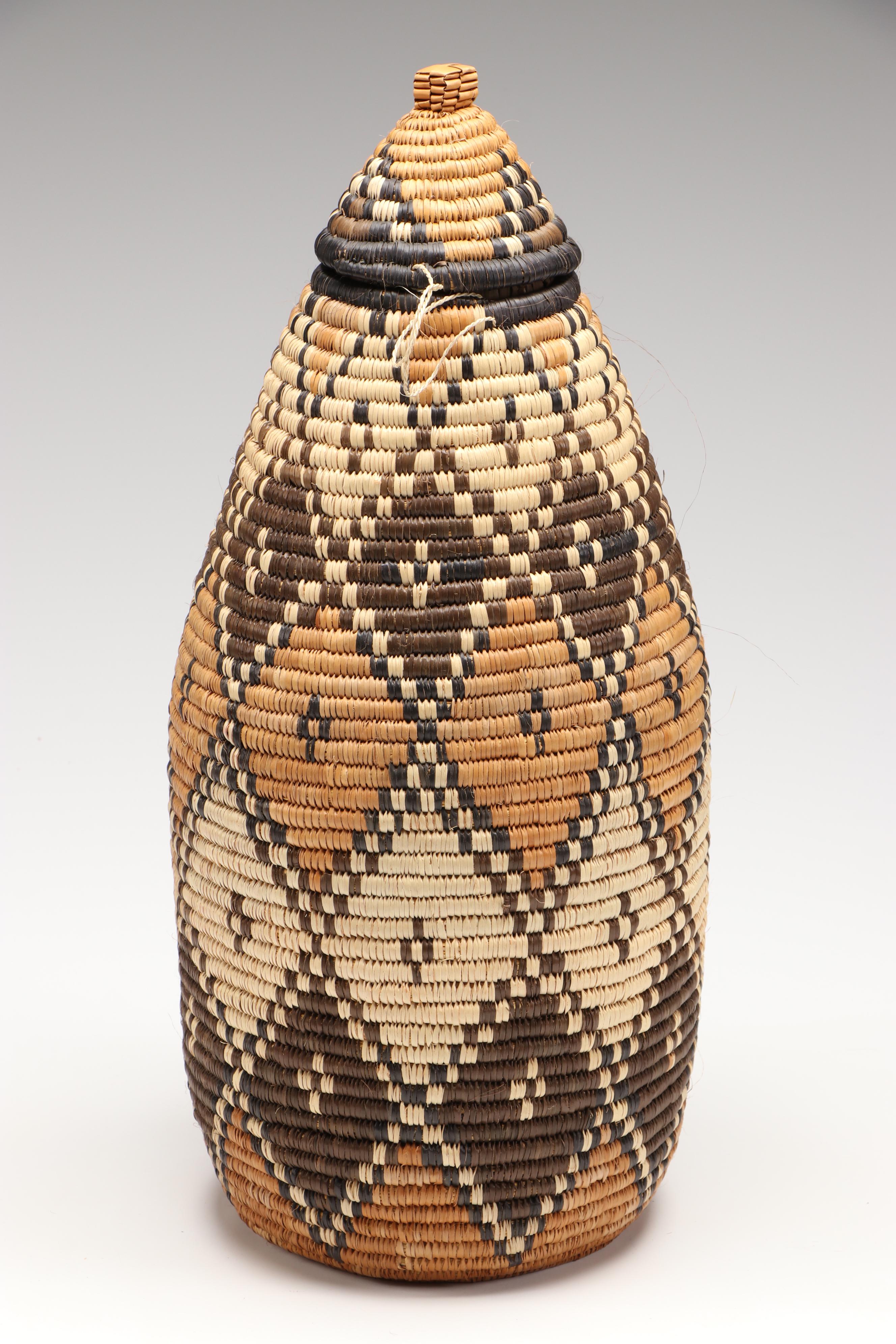 Hlengiwe Zulu Handwoven Ilala Palm Lidded Basket