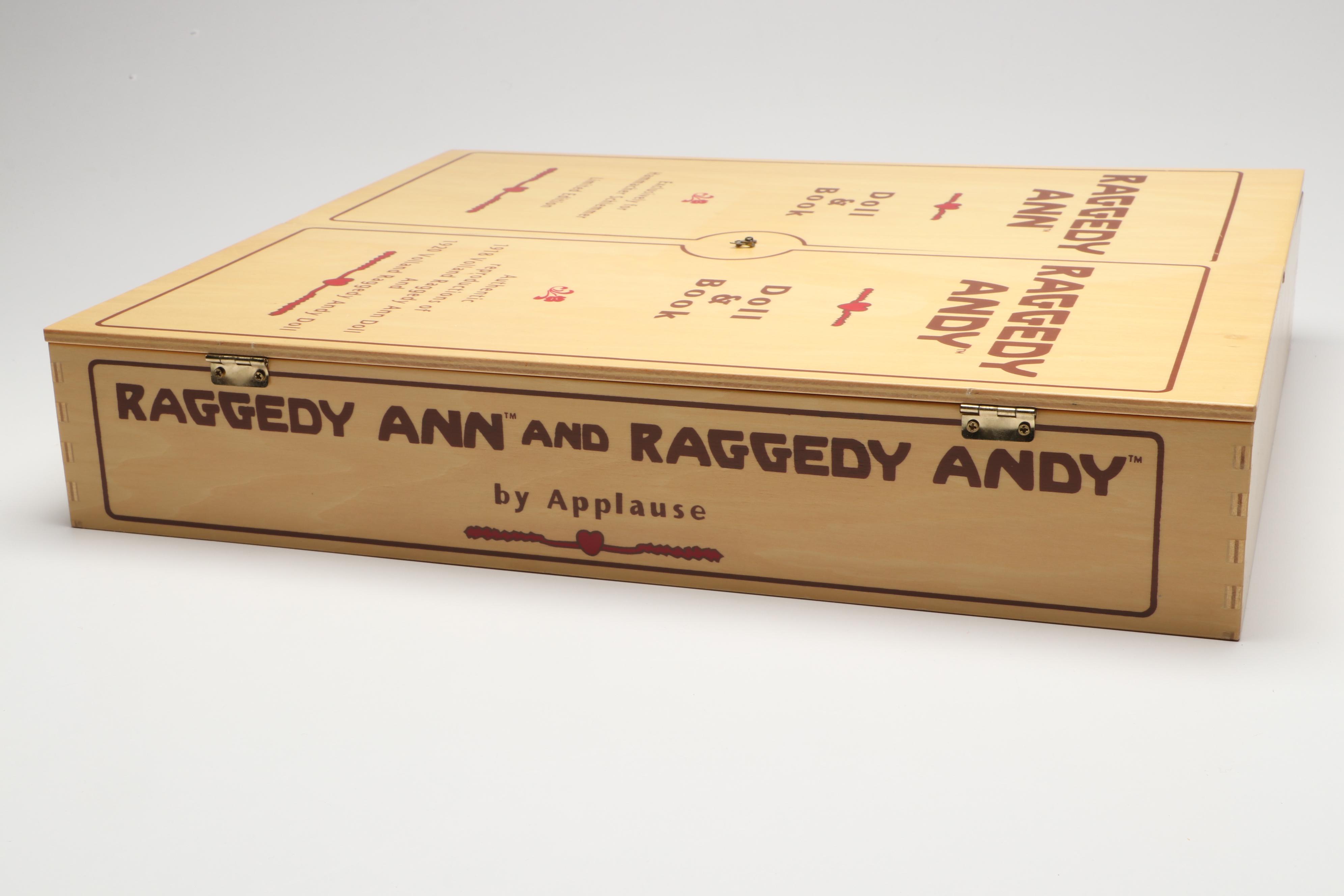 Reproduction Volland Raggedy Ann and Andy Dolls with Johnny Gruelle Books