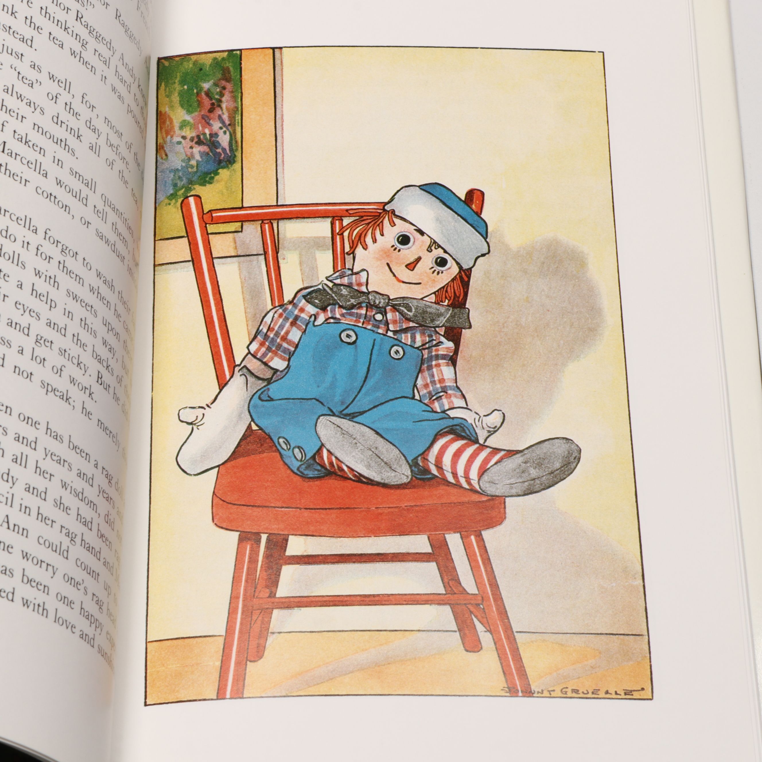 Reproduction Volland Raggedy Ann and Andy Dolls with Johnny Gruelle Books