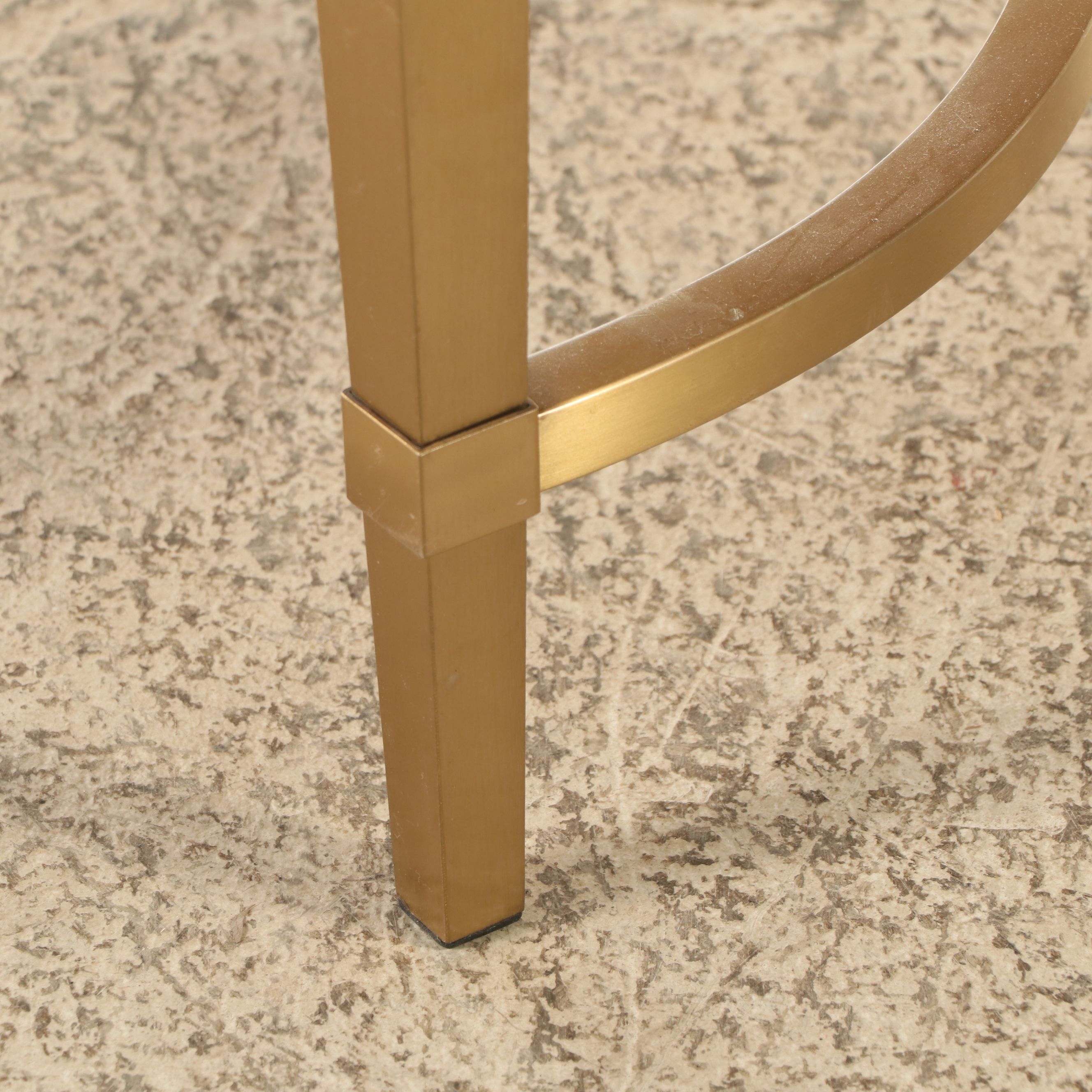 Contemporary Hollywood Regency Style Brass Stone Top Coffee Table