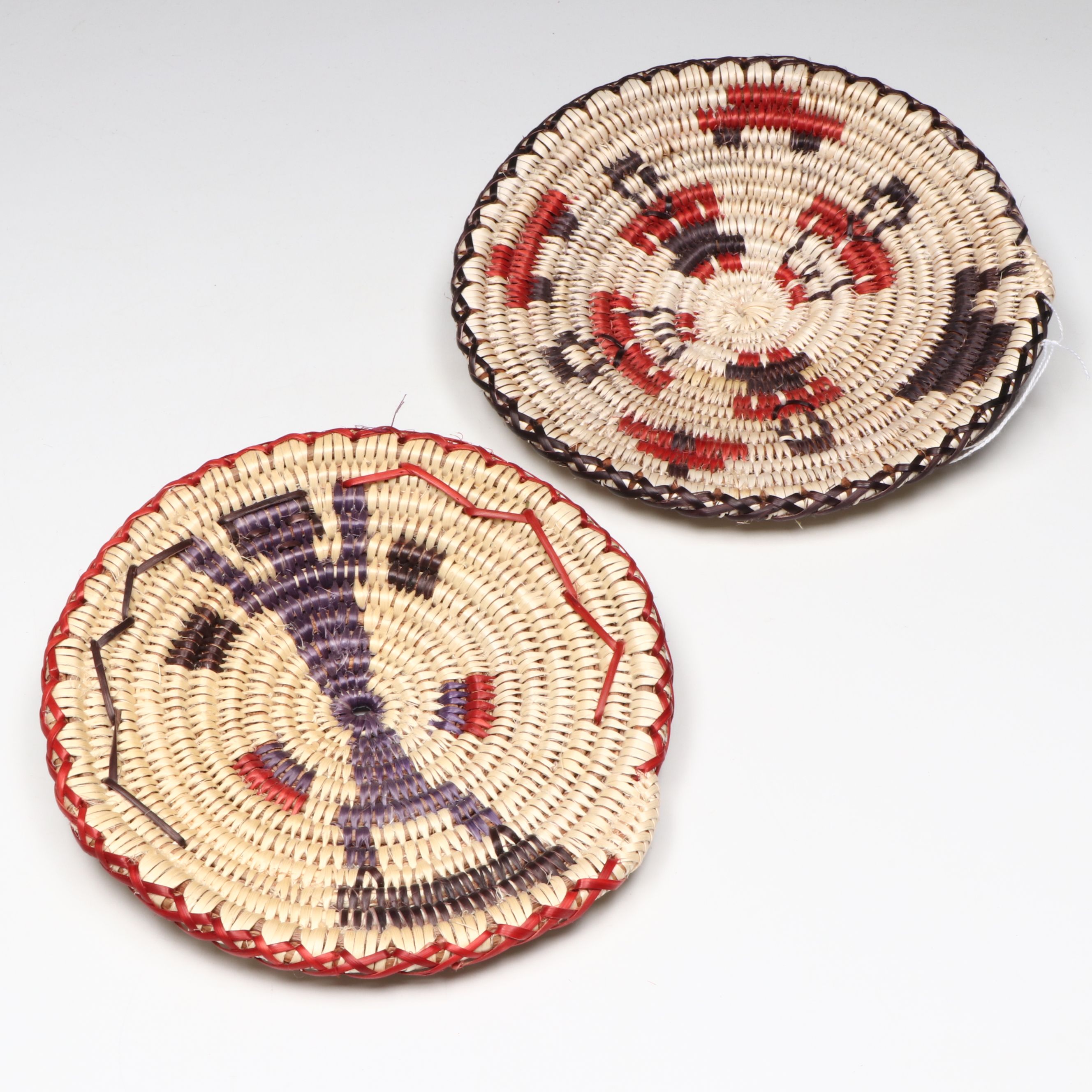 Diné (Navajo) Handwoven Figural Sumac Baskets