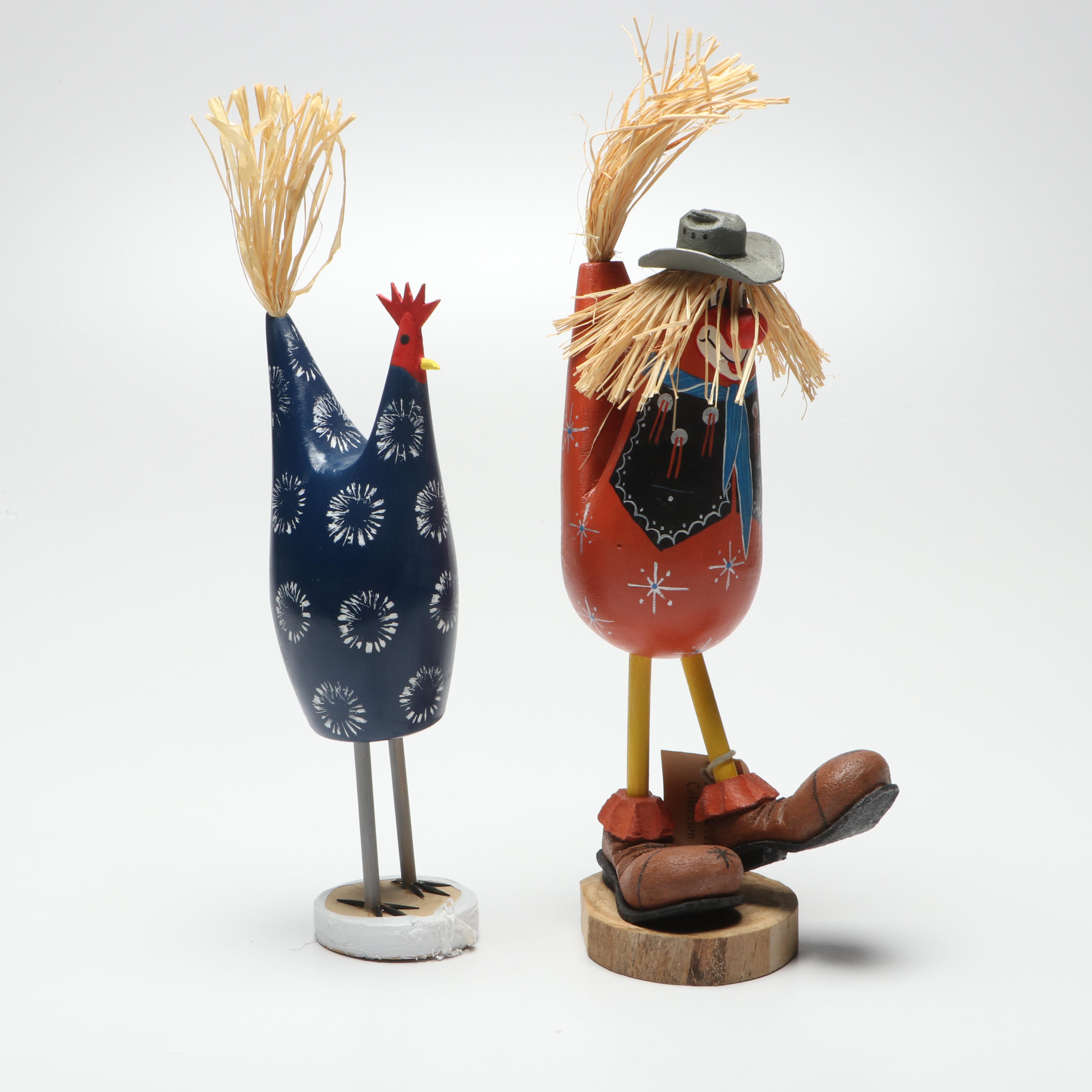 Marvin Jim Navajo with Other Handcrafted Folk Art Chicken