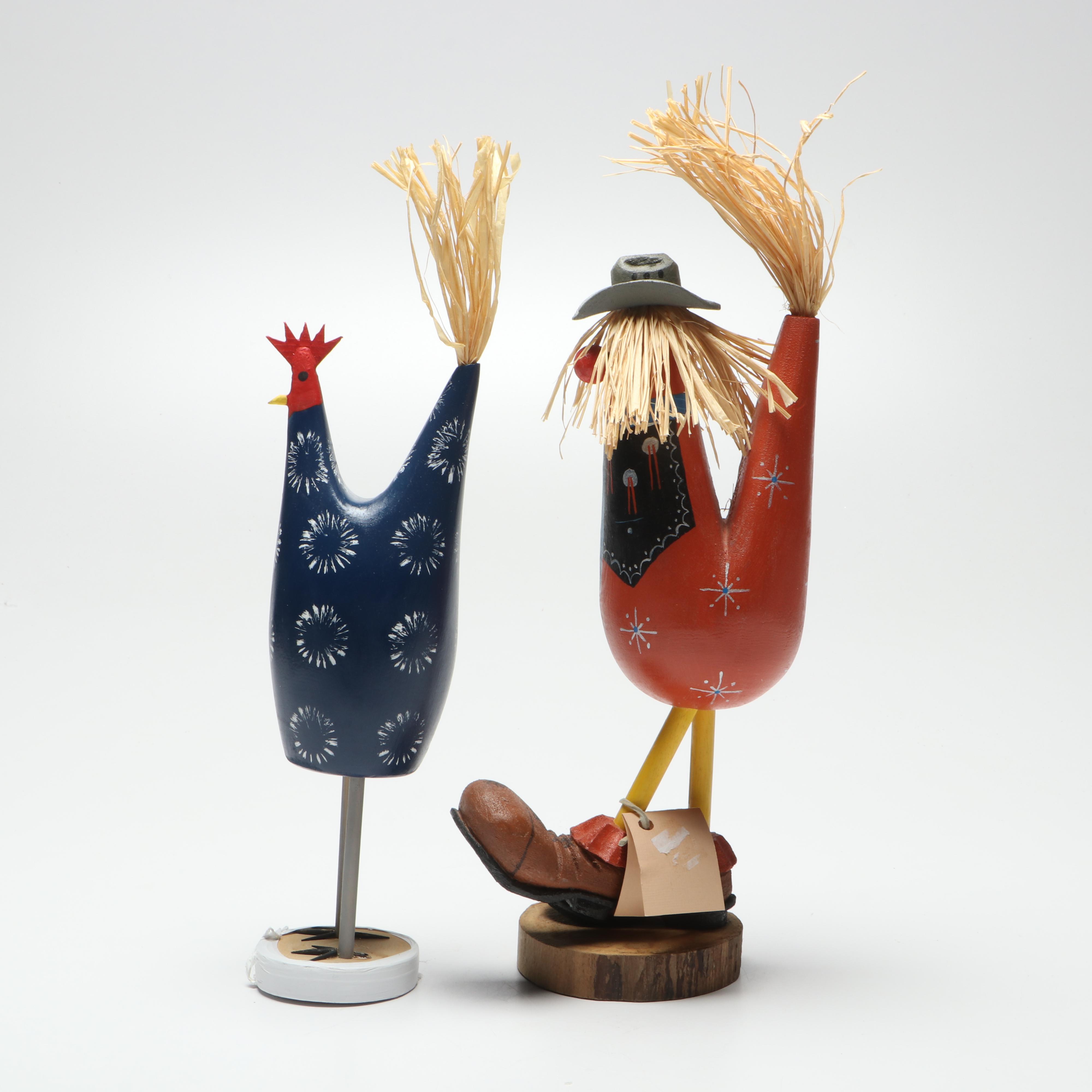 Marvin Jim Navajo with Other Handcrafted Folk Art Chicken