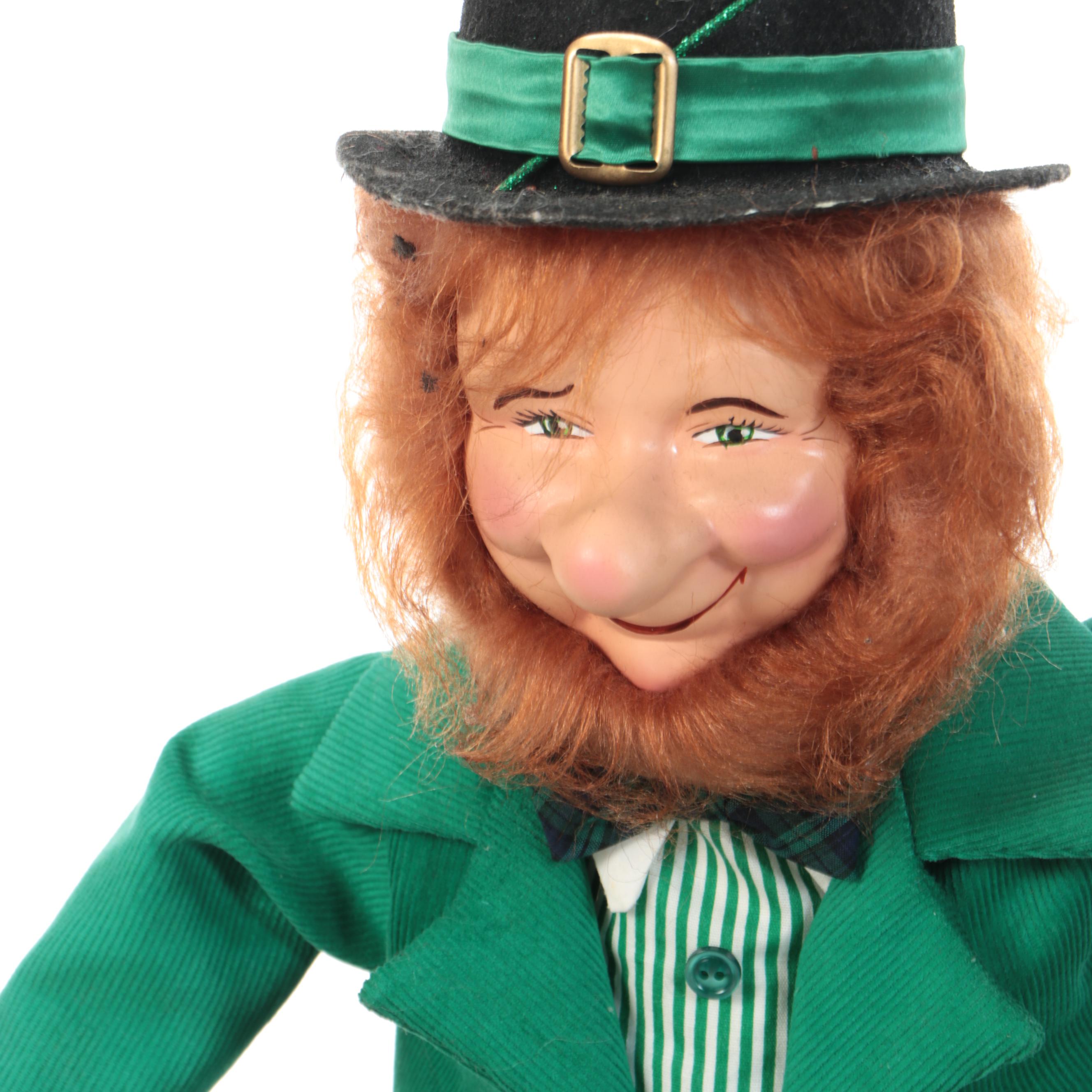 St. Patrick's Day Animated Figurine with Chest of Faux Coins