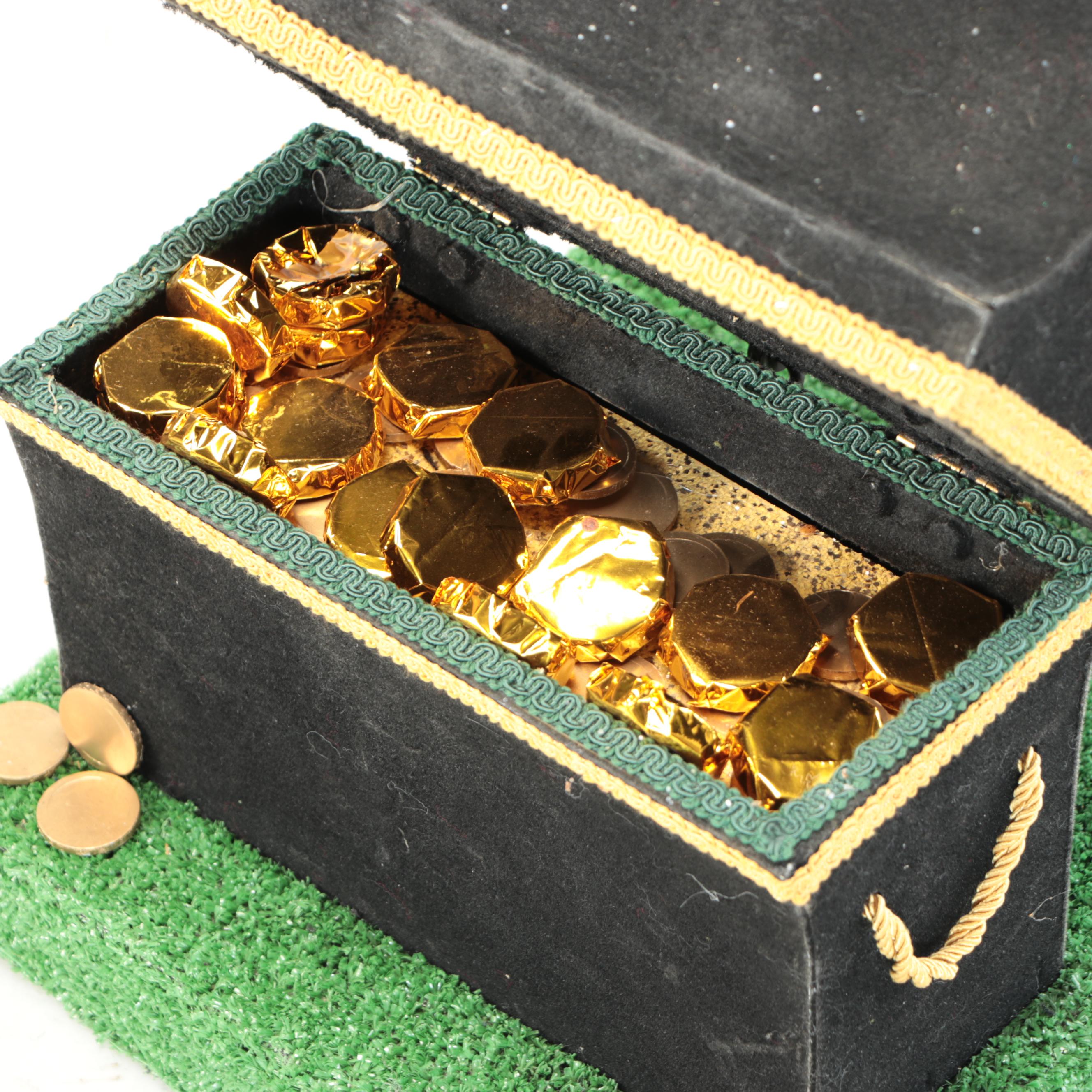 St. Patrick's Day Animated Figurine with Chest of Faux Coins