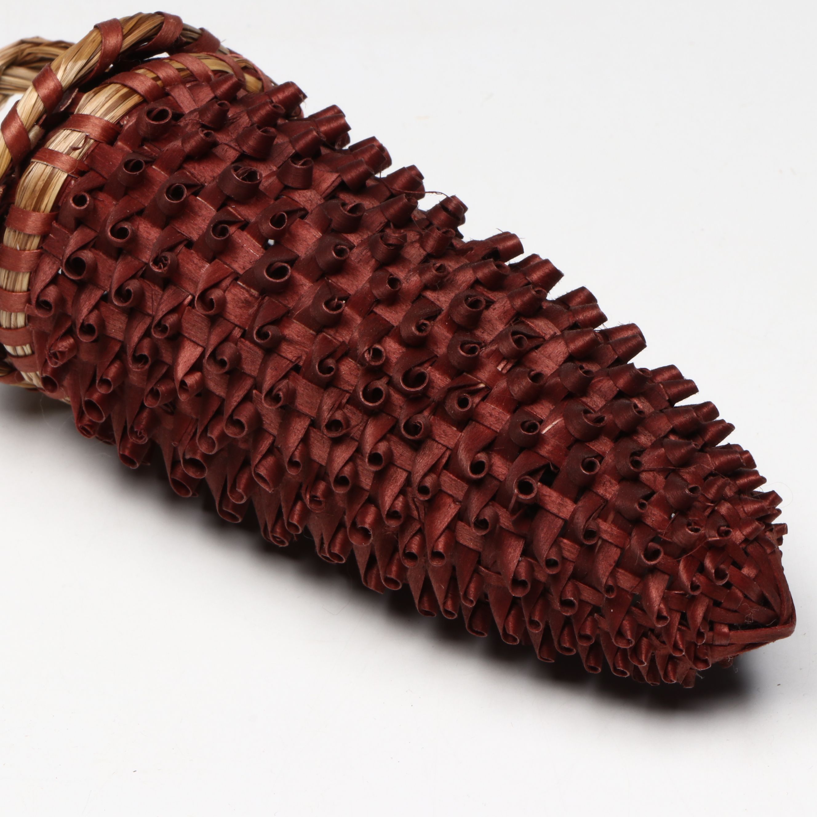 Paula Thorne Brown Ash and Sweetgrass Penobscot Acorn Basket