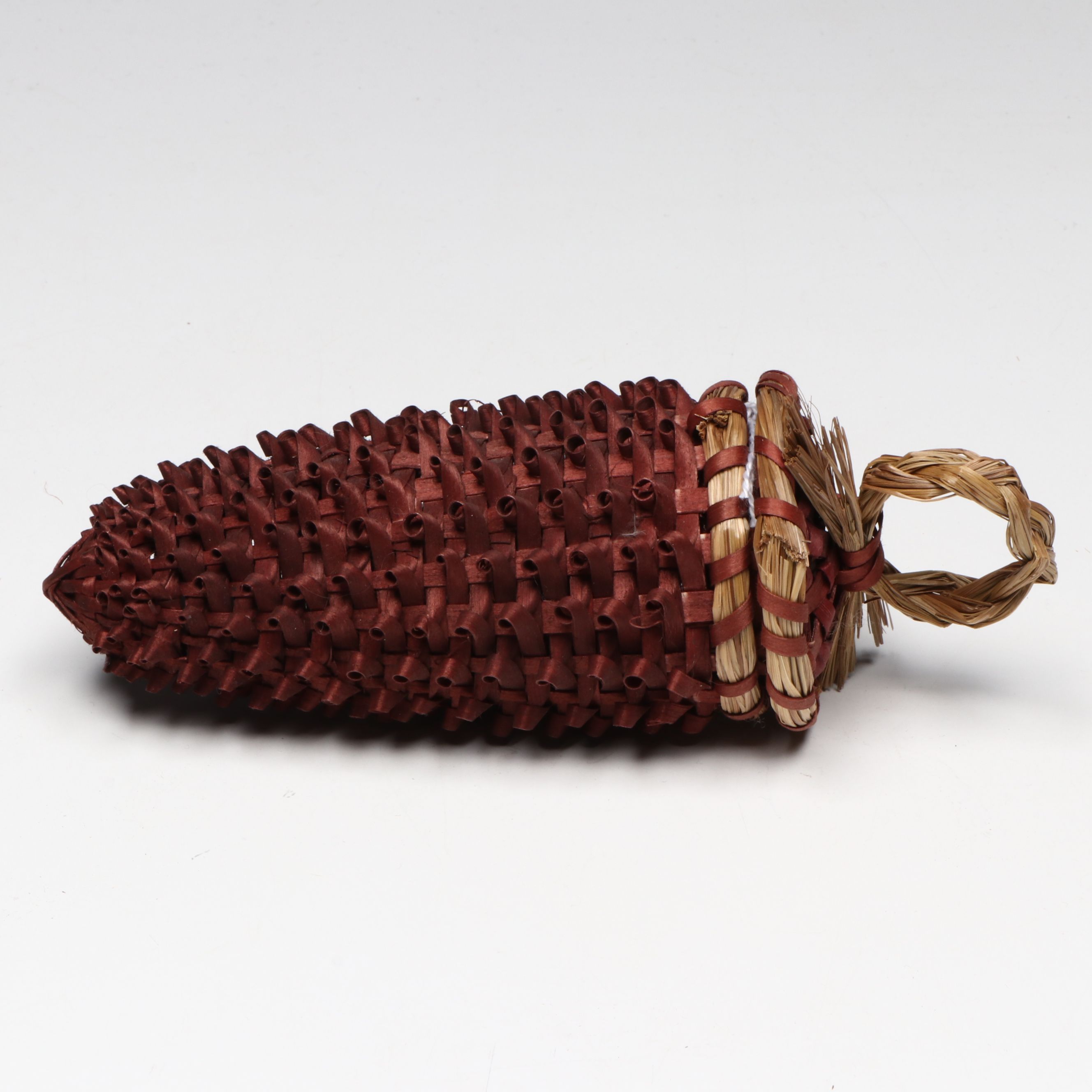 Paula Thorne Brown Ash and Sweetgrass Penobscot Acorn Basket