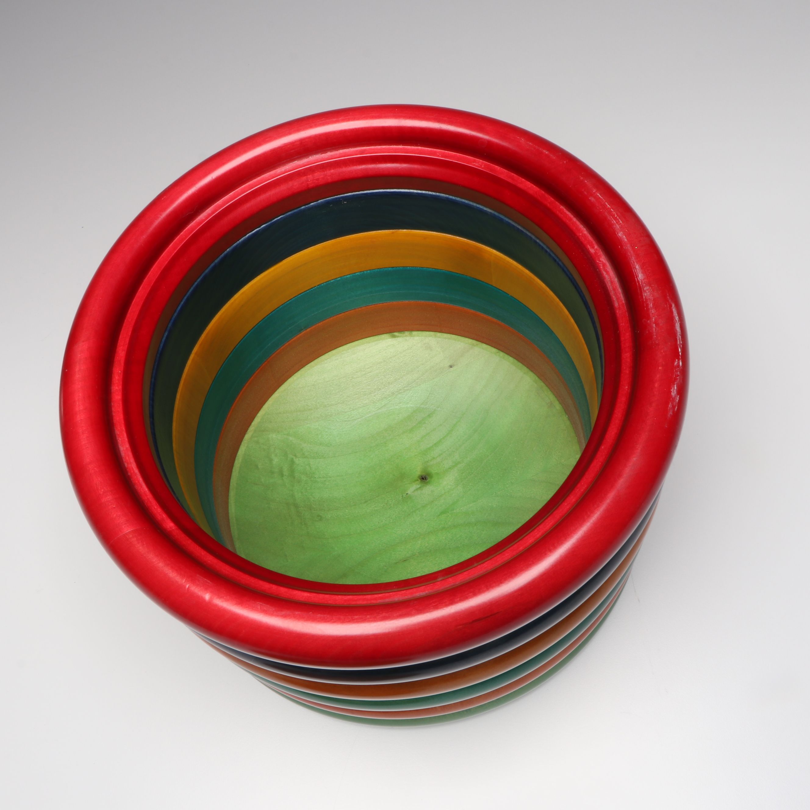 Manzoni Pietro for Vietri Handcrafted Stacked Wooden Ice Bucket