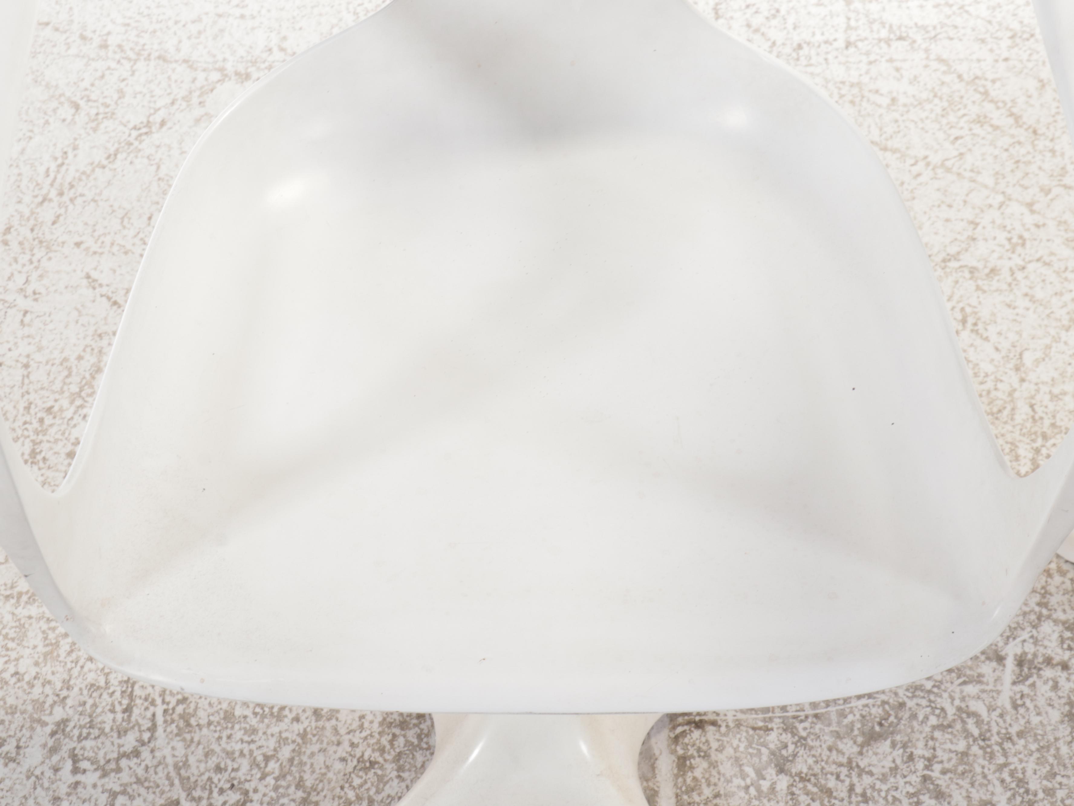 Pair of Lübke "Möbel Mann" Mid Century Modern White Acrylic Armchairs