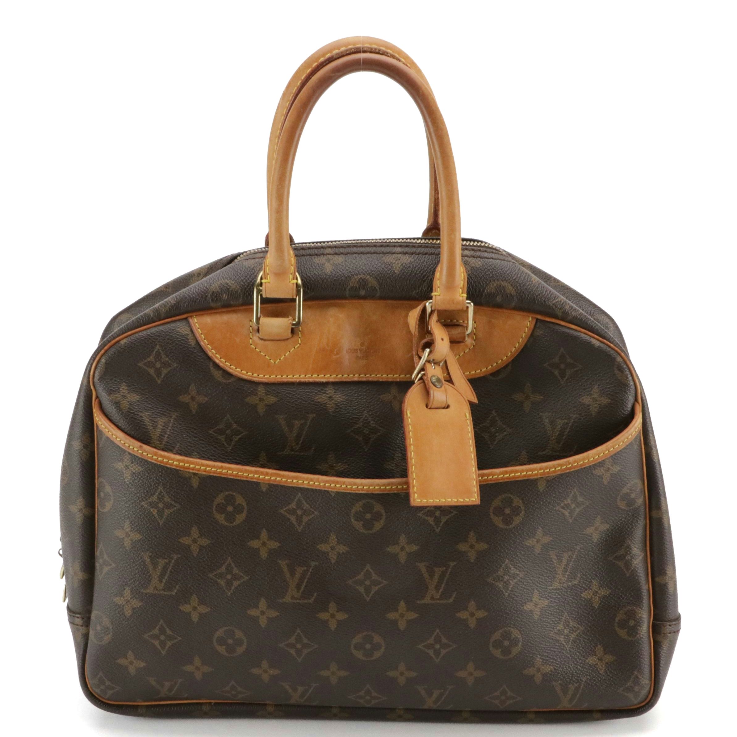 Louis Vuitton Deauville Handbag in Monogram Canvas and Vachetta Leather