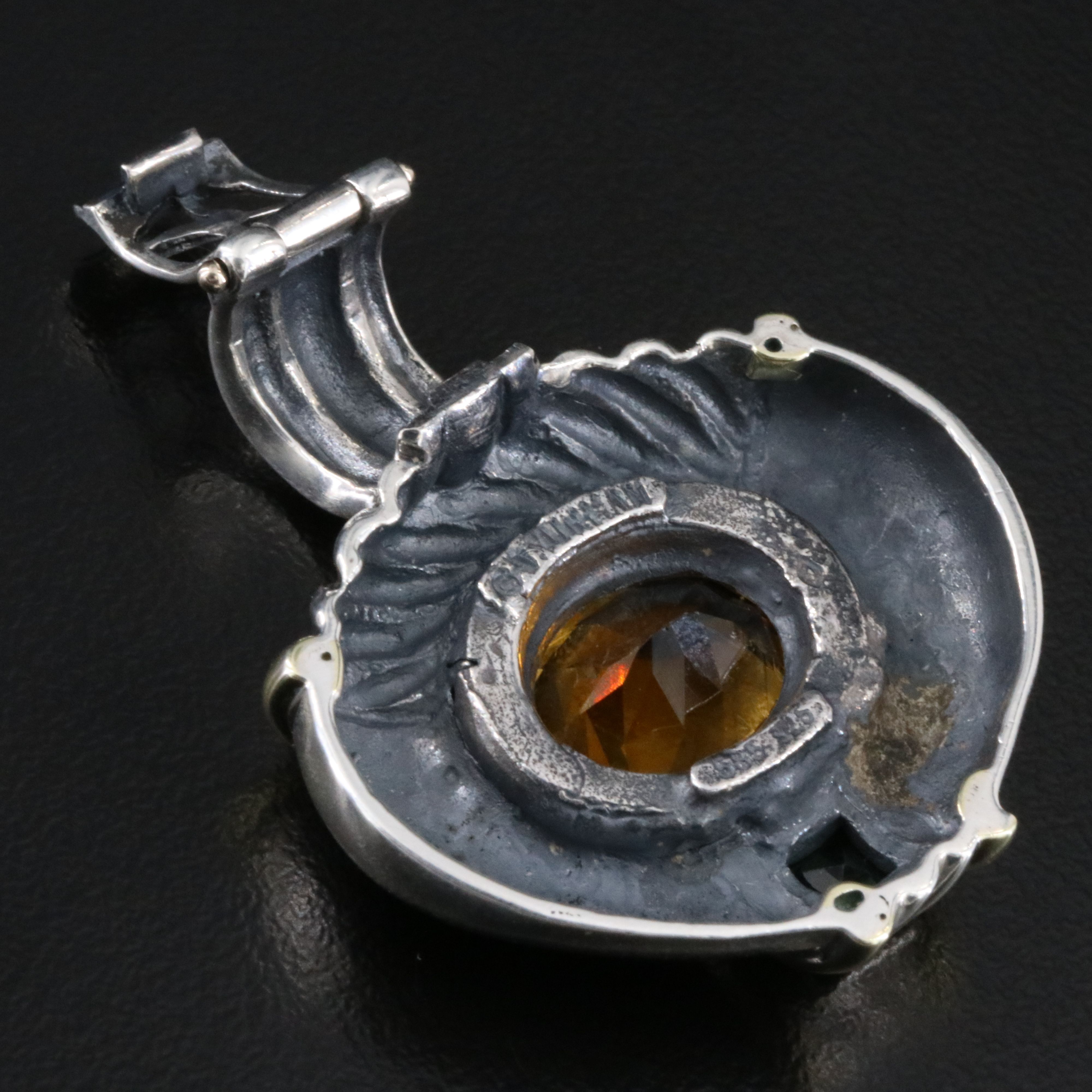 David Yurman Sterling Citrine and Tourmaline Enhancer Necklace with 14K Accents