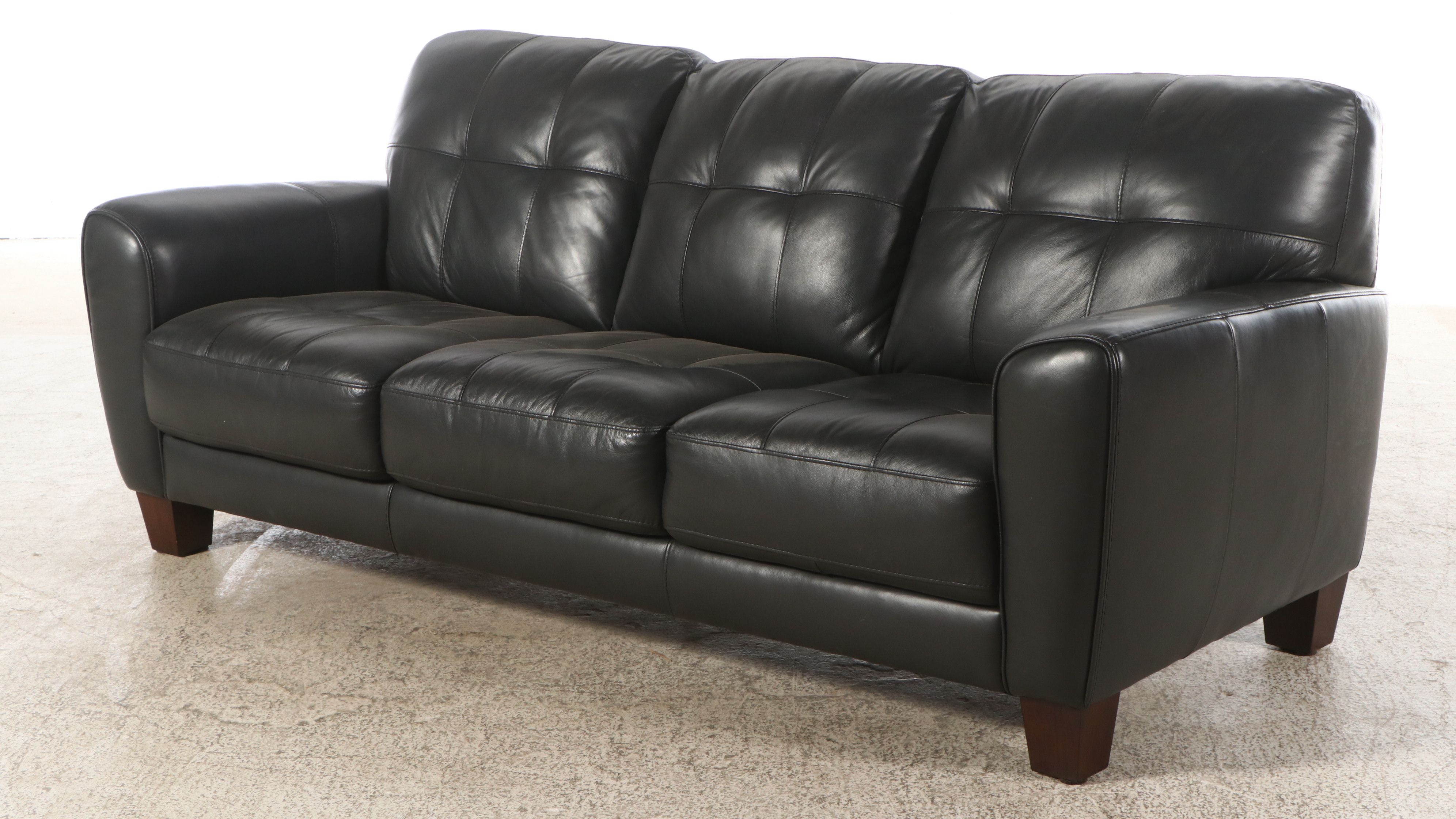 Macy's Modern Faux Leather Upholstered Sofa