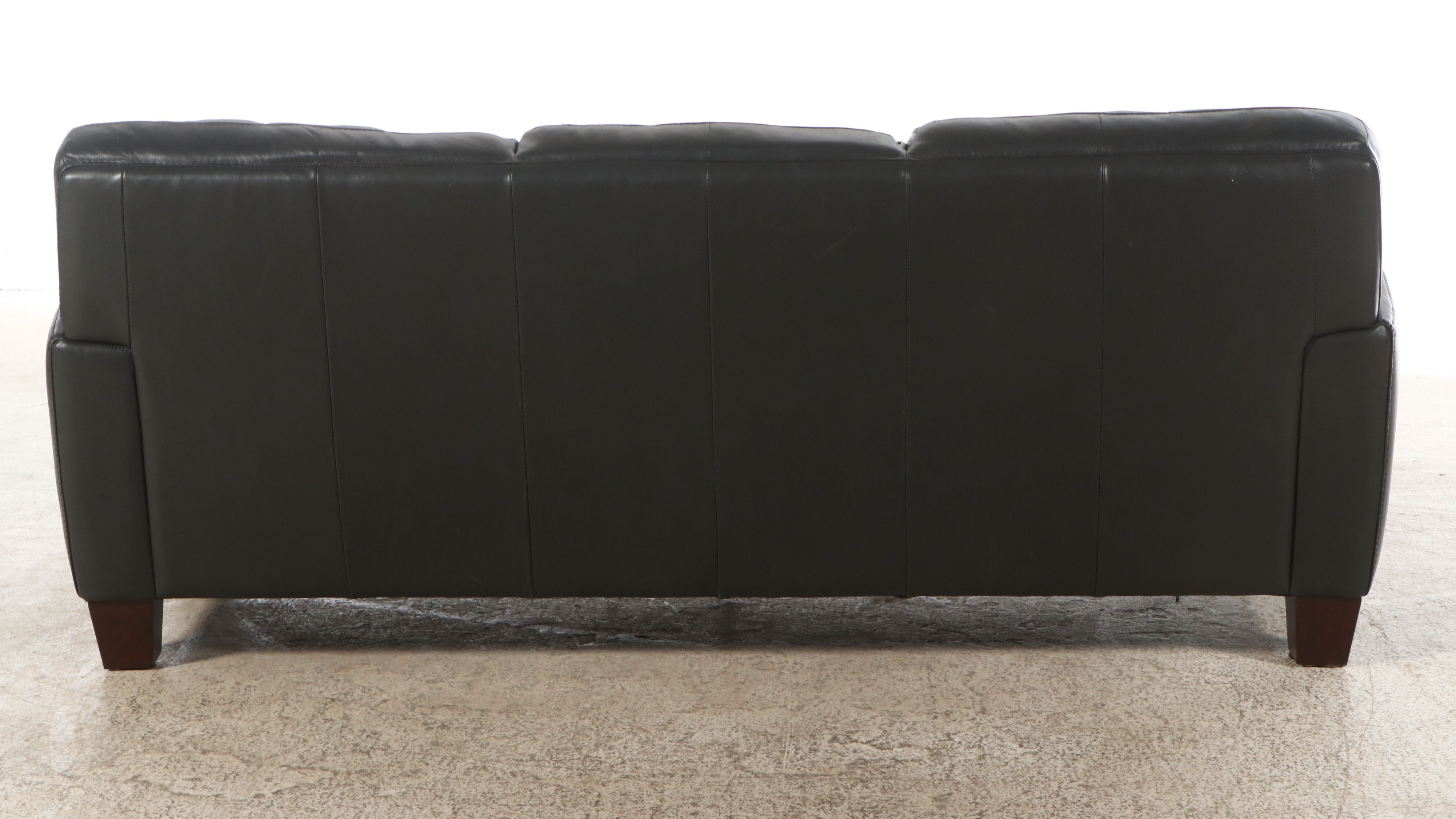 Macy's Modern Faux Leather Upholstered Sofa