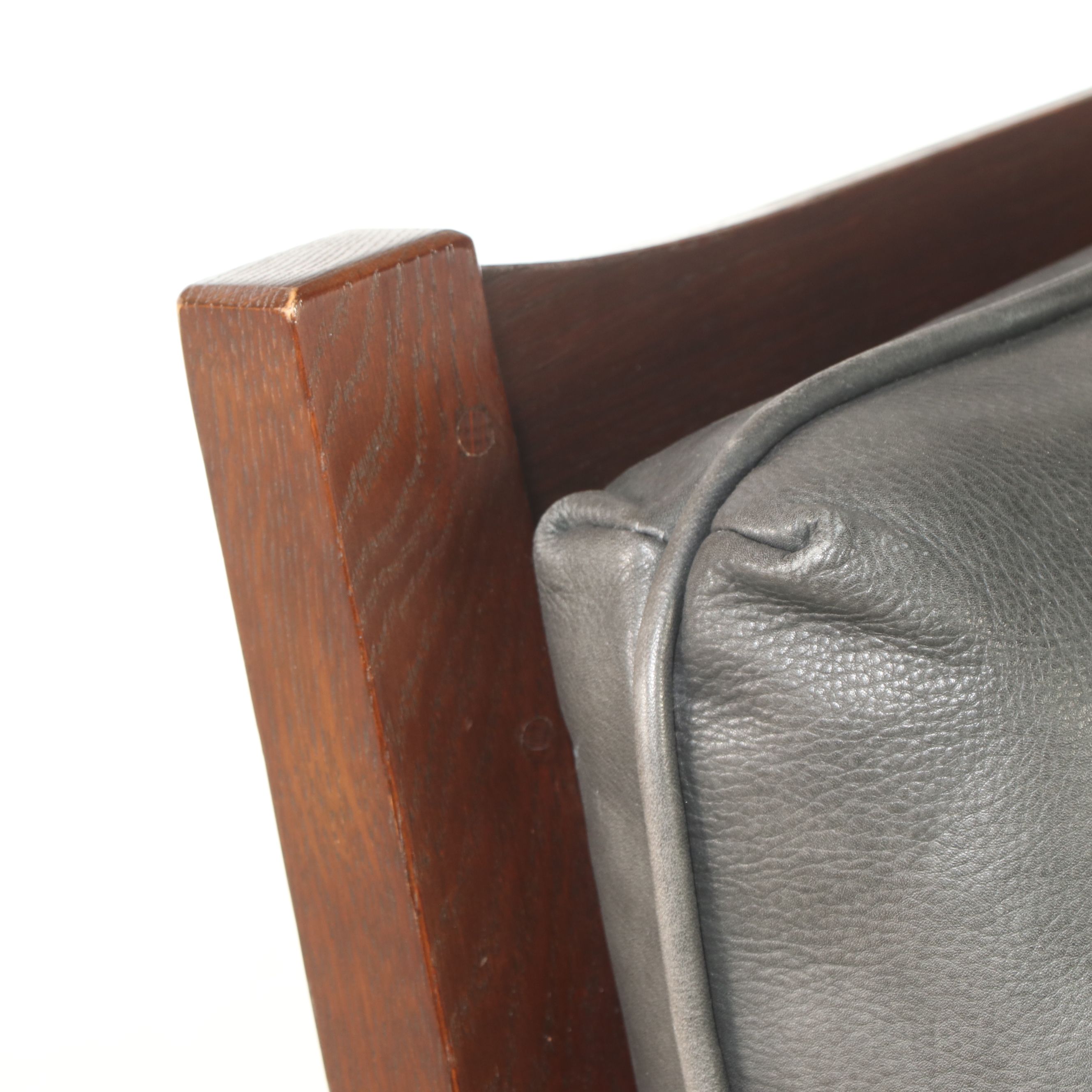 Craftsman Style Walnut and Leather Armchair