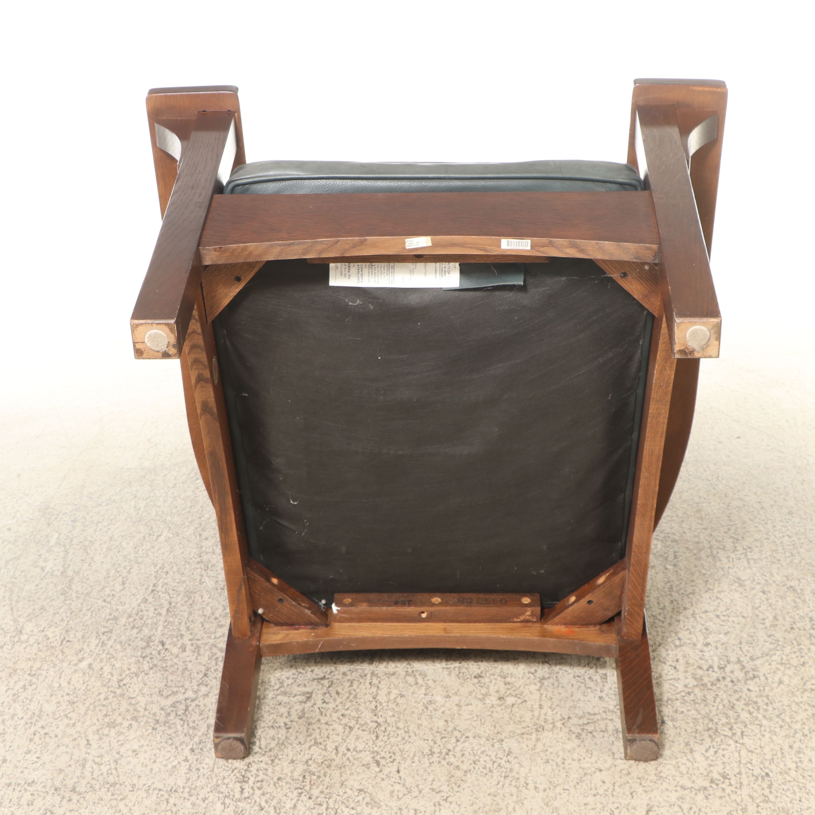 Craftsman Style Walnut and Leather Armchair