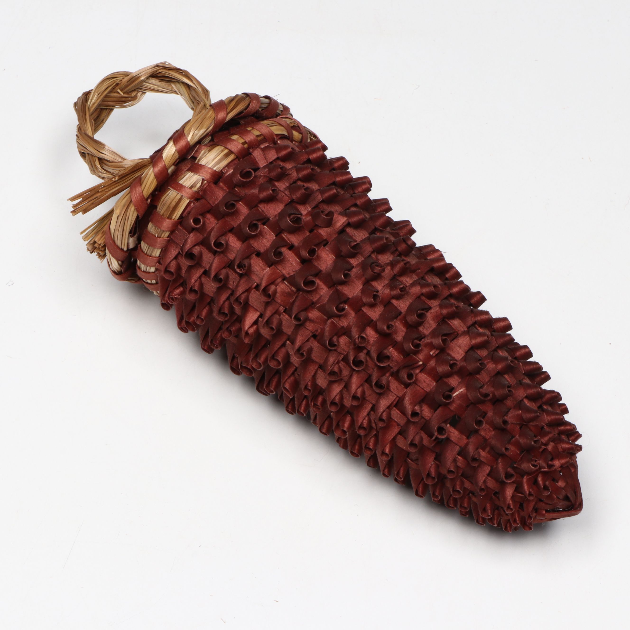 Paula Thorne Brown Ash and Sweetgrass Penobscot Acorn Basket