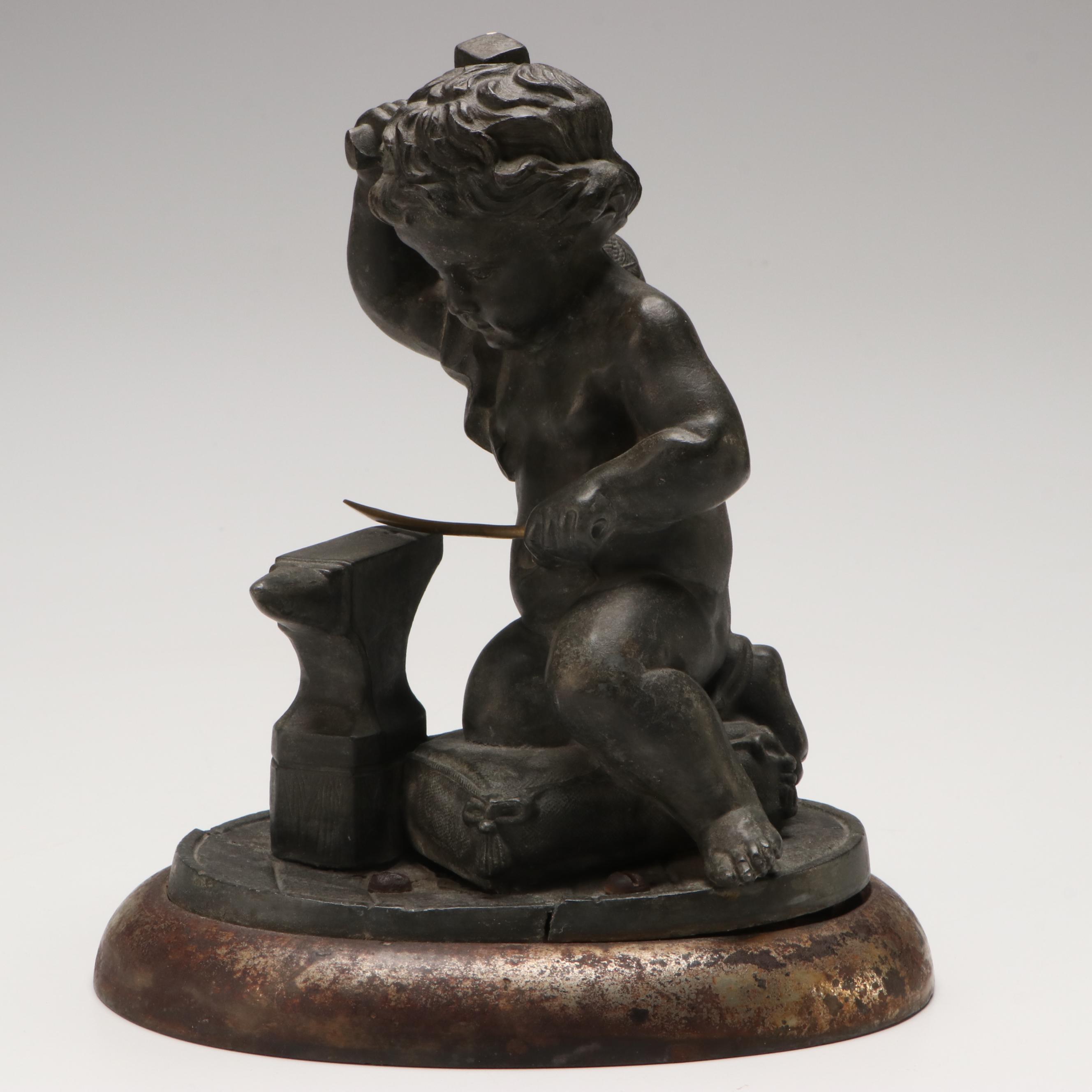 Cast Spelter Cherub Blacksmith Figure