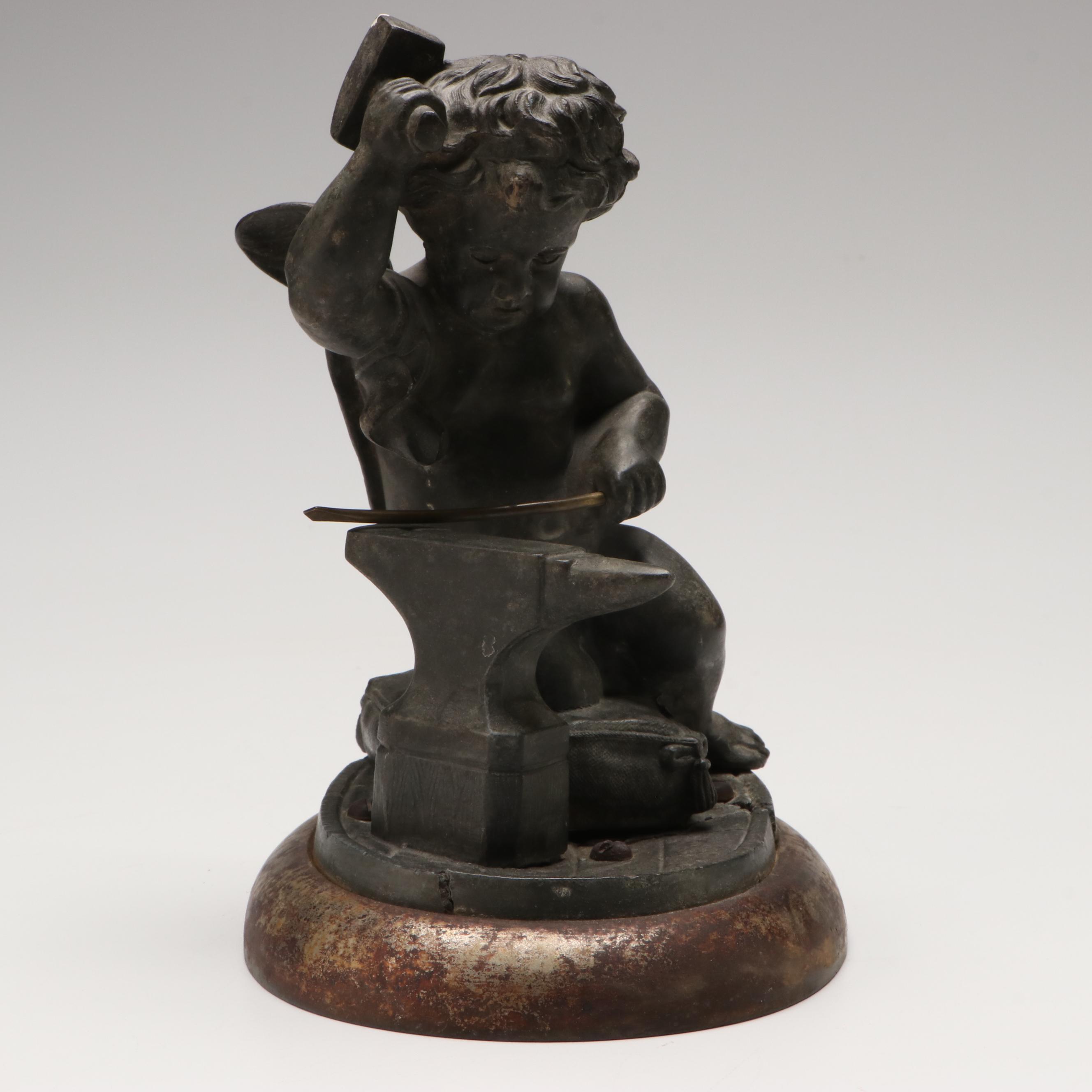 Cast Spelter Cherub Blacksmith Figure