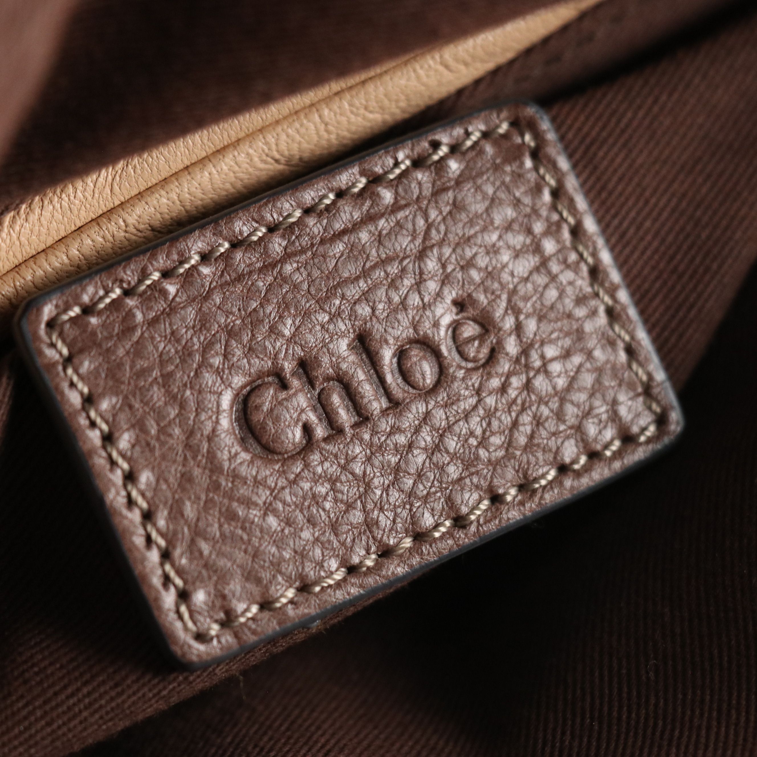 Chloé Paraty Two-Way Bag in Dark Brown Grained Calfskin Leather