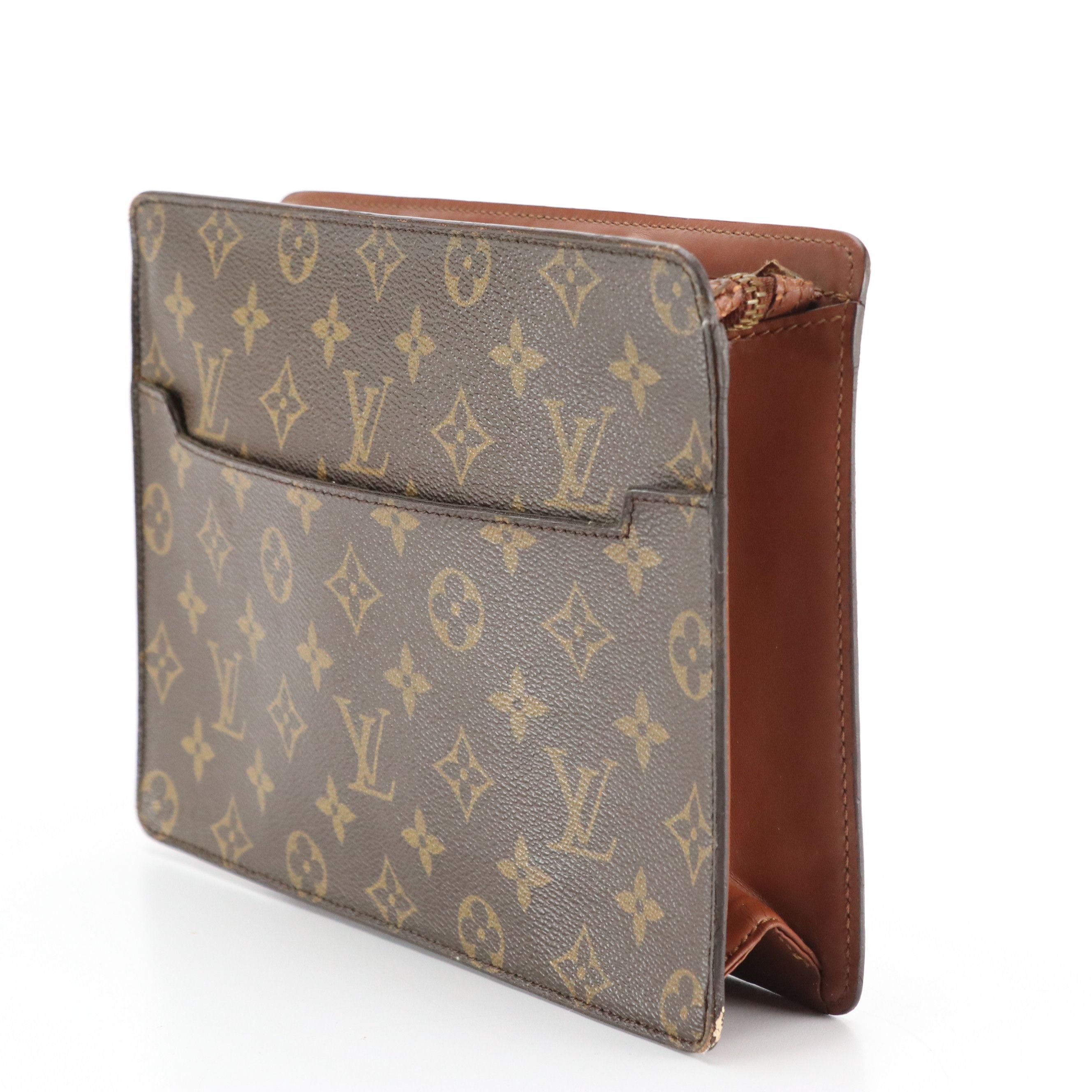 Louis Vuitton Pochette Homme Zip Clutch in Monogram Canvas and Leather