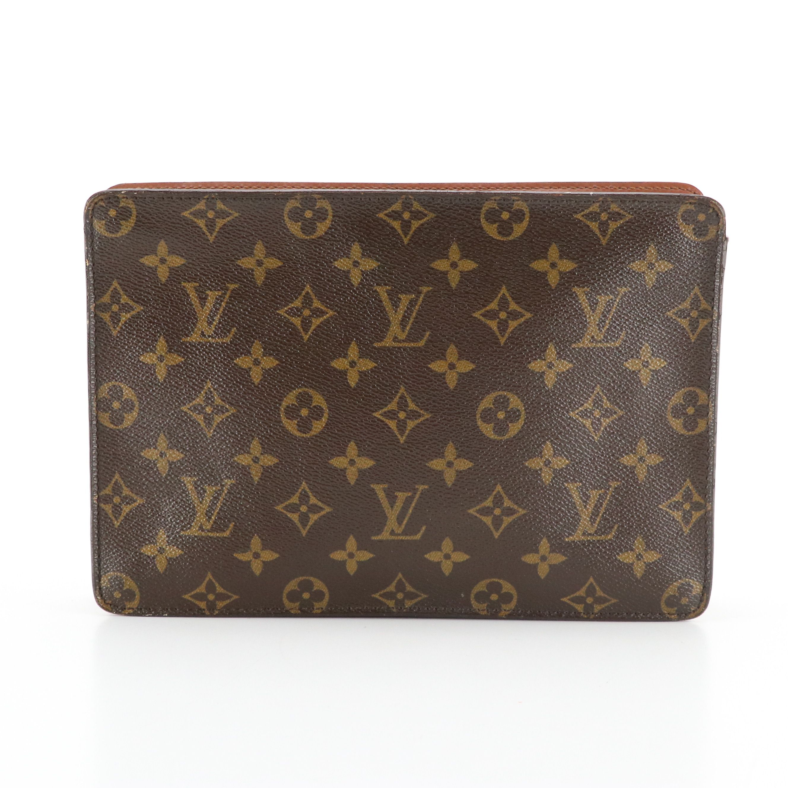 Louis Vuitton Pochette Homme Zip Clutch in Monogram Canvas and Leather