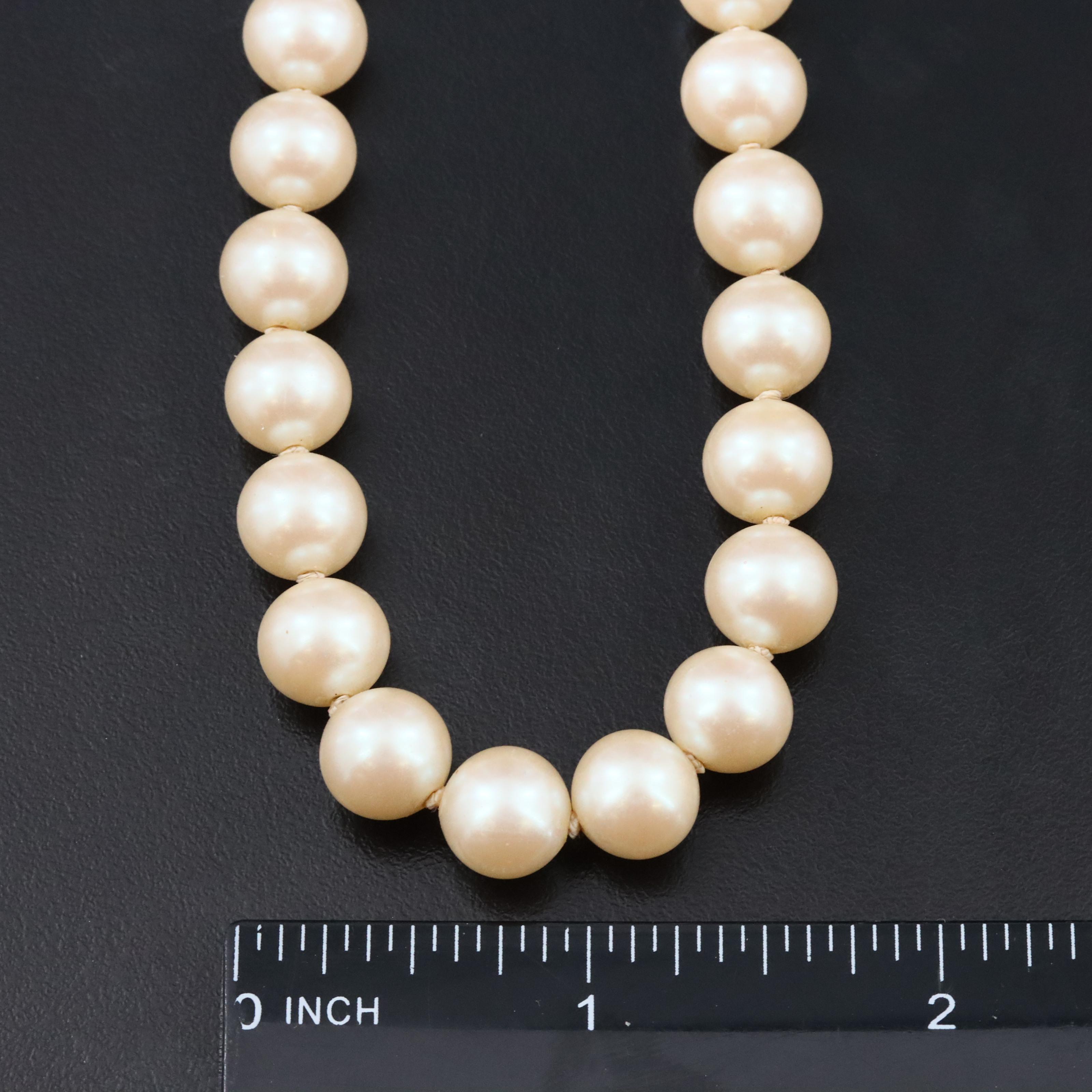Faux Pearl Necklace with 14K Clasp