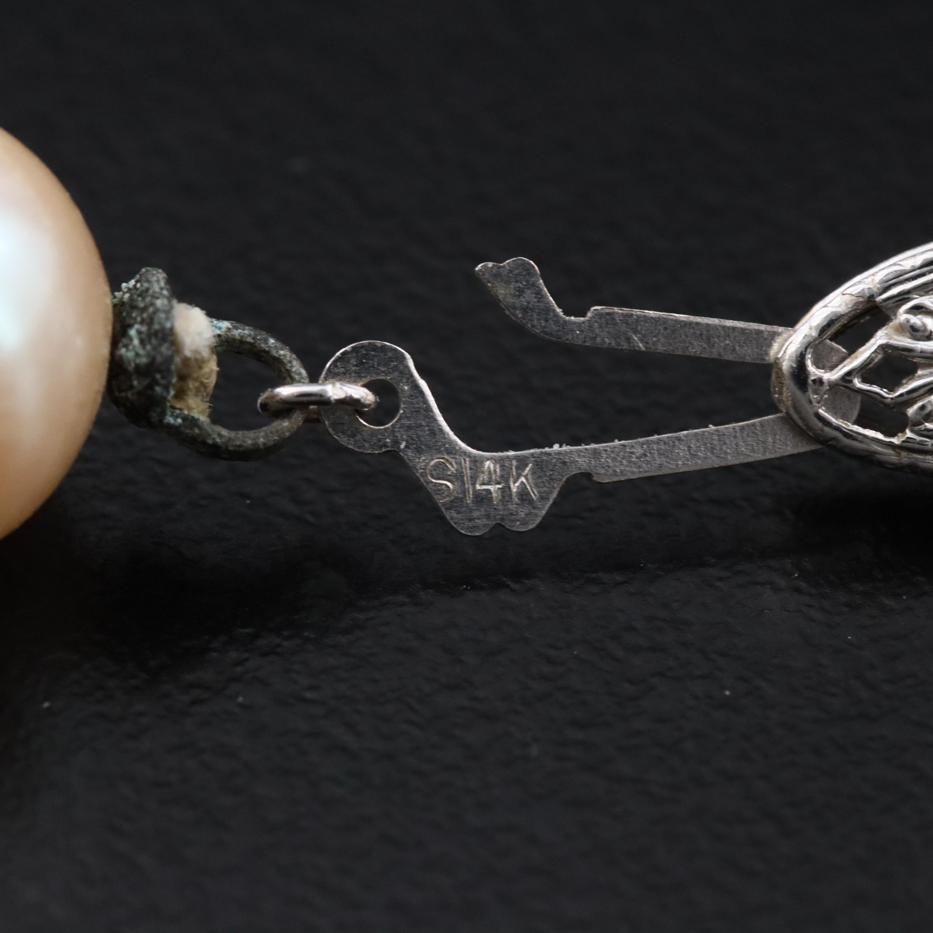 Faux Pearl Necklace with 14K Clasp