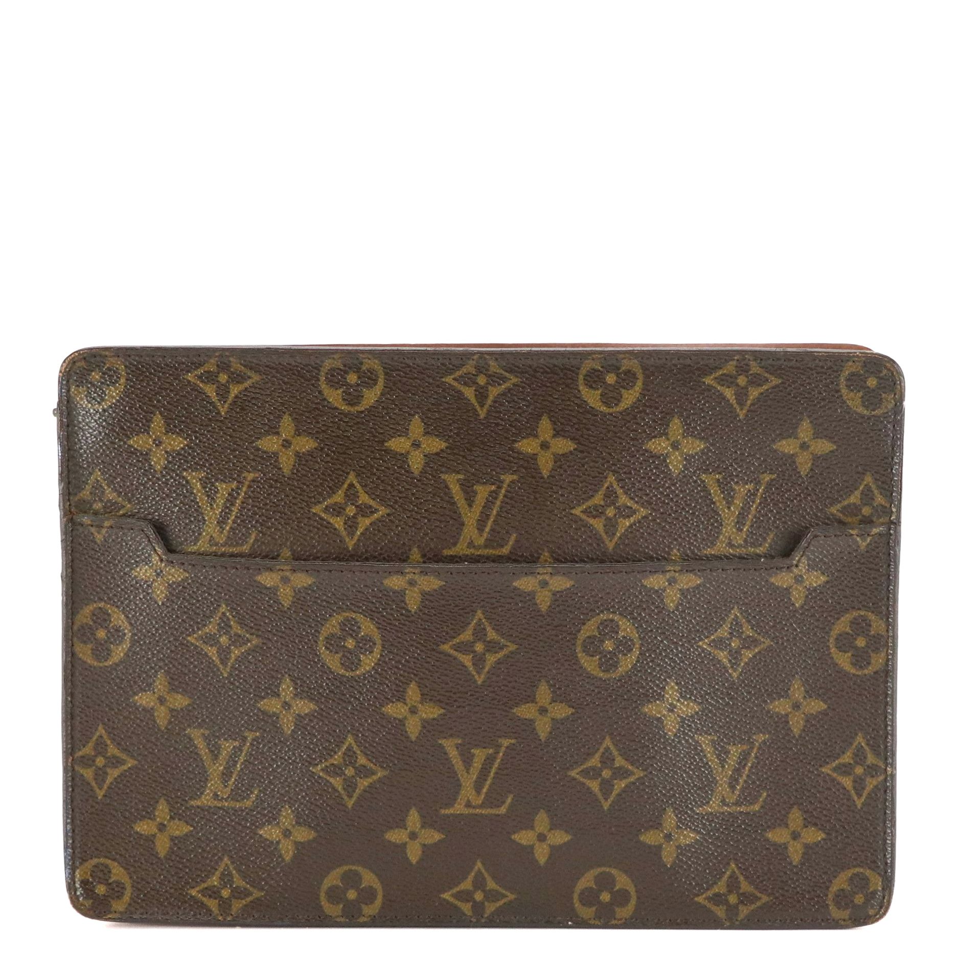 Louis Vuitton Pochette Homme Zip Clutch in Monogram Canvas and Leather